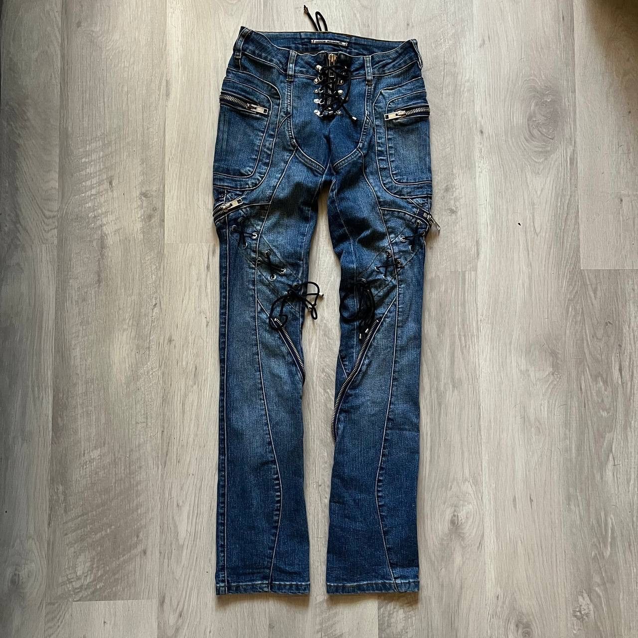 image of 20471120 x Hysteric Glamour Vintage Japanese Bondage Moto Jeans Punk in Blue, Women's (Size 26)