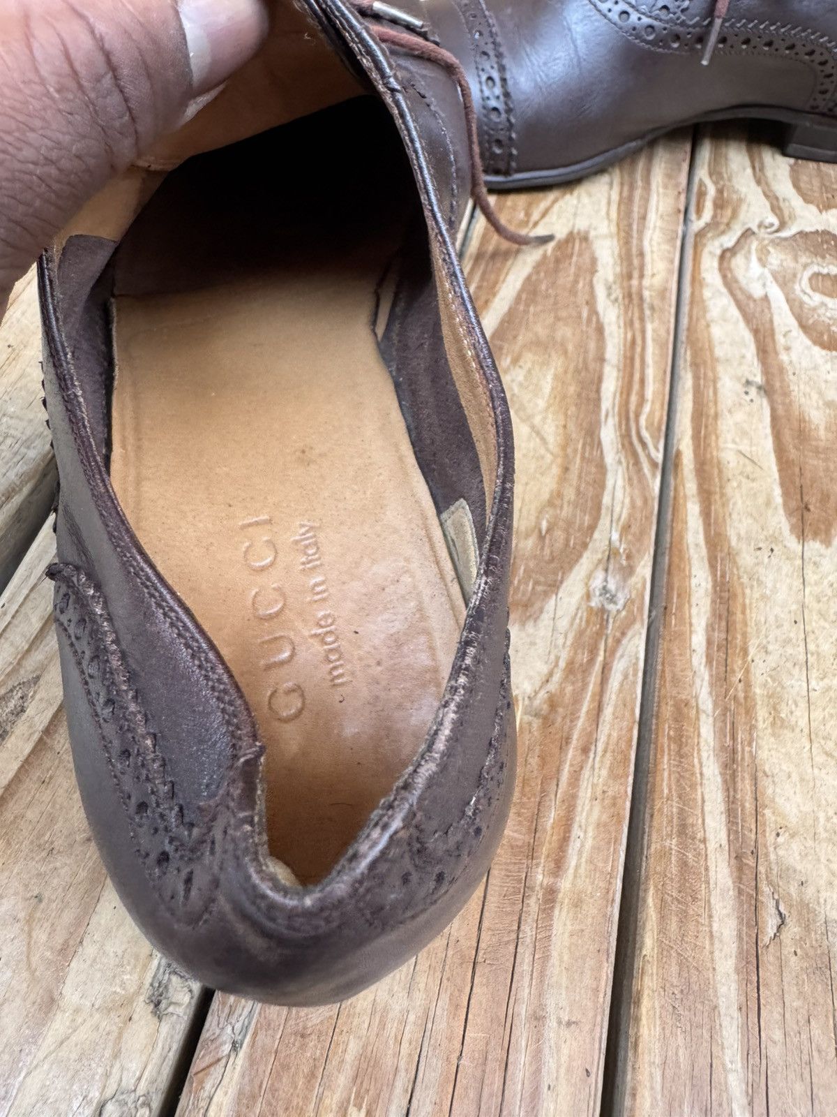 Gucci Gucci brown Cap Toe Leather Men's Dress Shoes UK 6 USA 6.5 Size US 6.5 / EU 39-40 - 18 Thumbnail