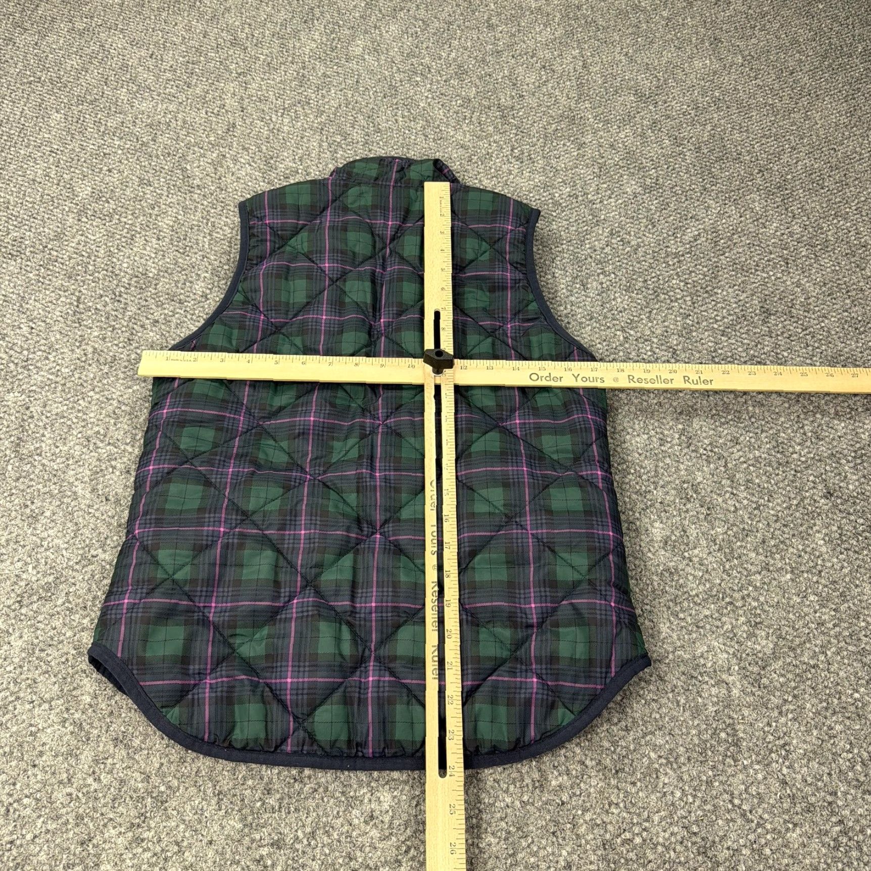 J.Crew J.CREW Vest Womens XXS Green Plaid Quilted Puffer Zip Insulated Size XXS / US 00 / IT 34 - 5 Thumbnail