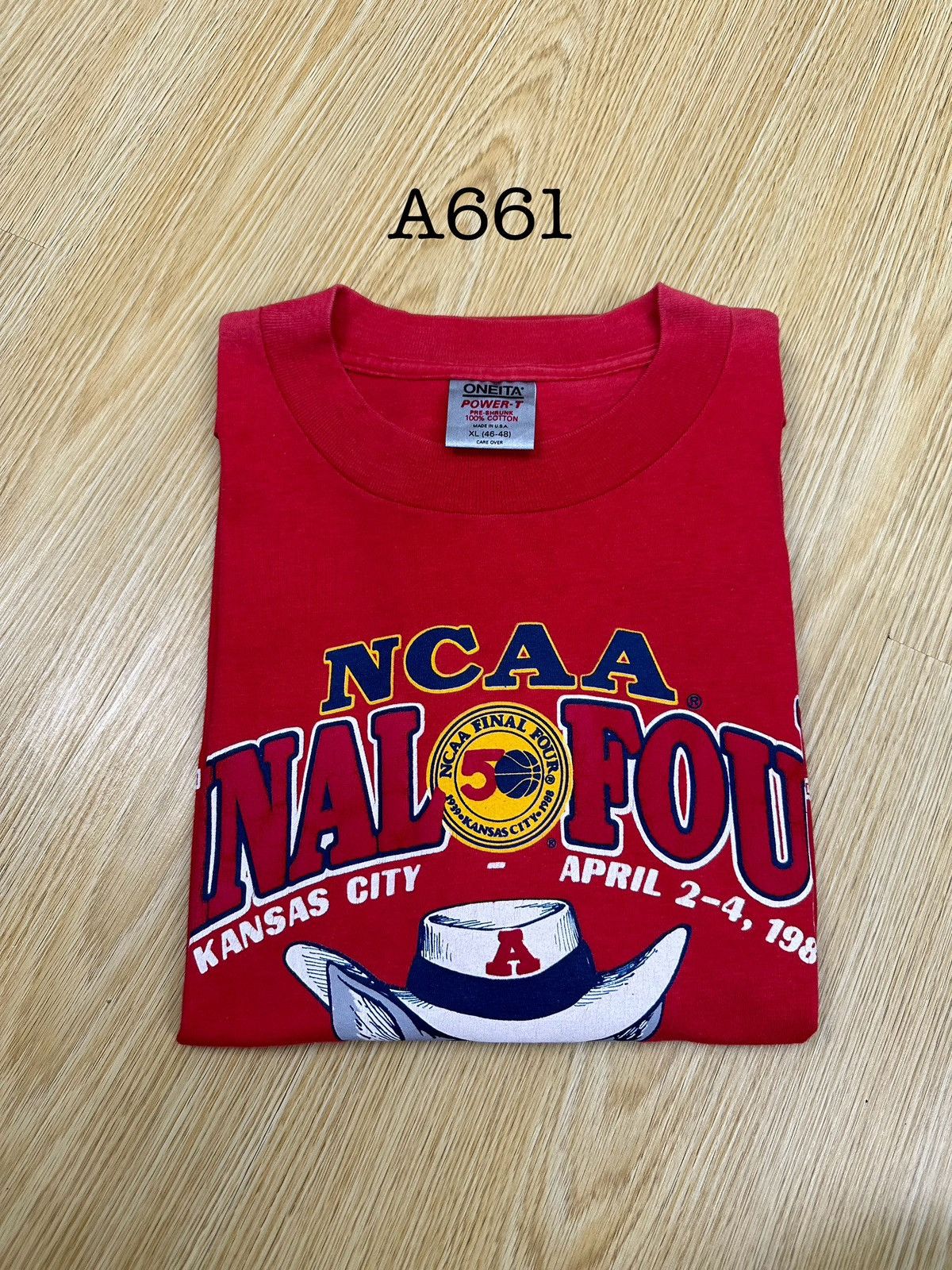 MLB Vintage Arizona Wildcats Final Four 1988 Tshirt A661 Size US XL / EU 56 / 4 - 10 Thumbnail