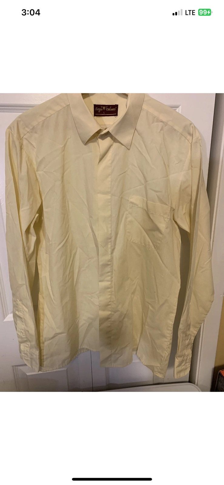Other Sergio Valente mens sz L yellow button shirt Size US L / EU 52-54 / 3 - 4 Thumbnail