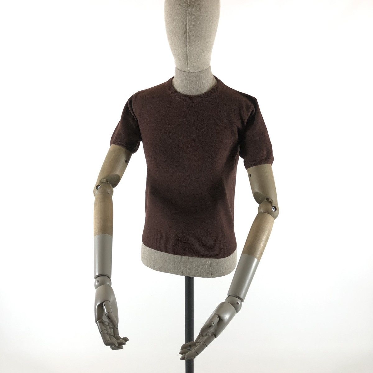 MCM VTG MCM Short Sleeve Logo Japan Wool Brown Acryl Top T-Shirt Size M / US 6-8 / IT 42-44 - 3 Thumbnail