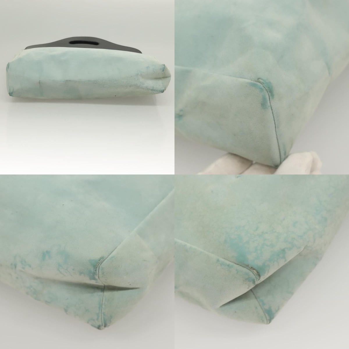 Gucci GUCCI Handbag Suede Light Blue Black 002 002 Size ONE SIZE - 10 Thumbnail