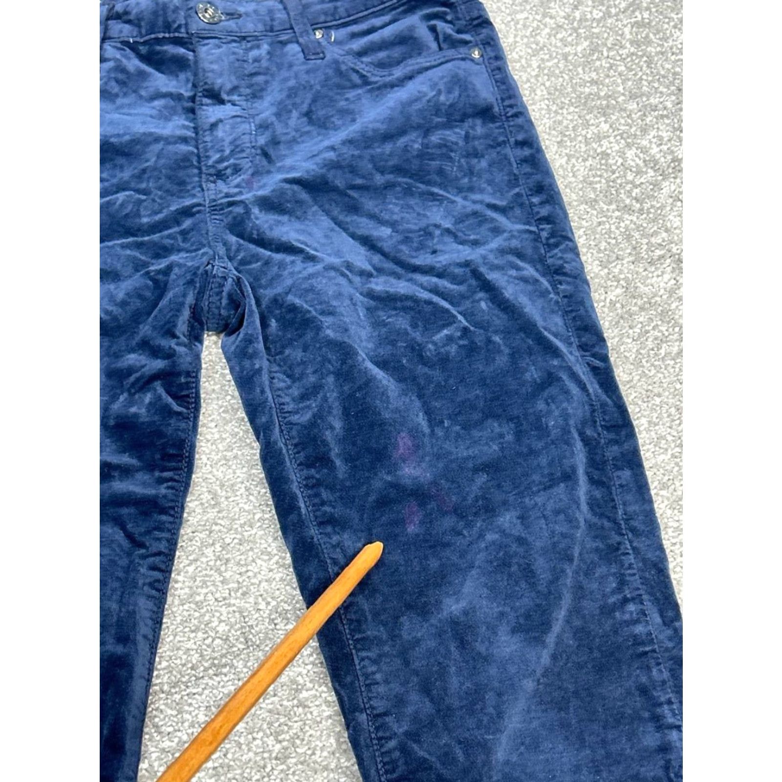 Anthropologie AG Anthropologie The Stevie Jeans Women 27 Blue Slim Ankle Velvet 5-Pocket Modern Size 27" / US 4 / IT 40 - 7 Thumbnail