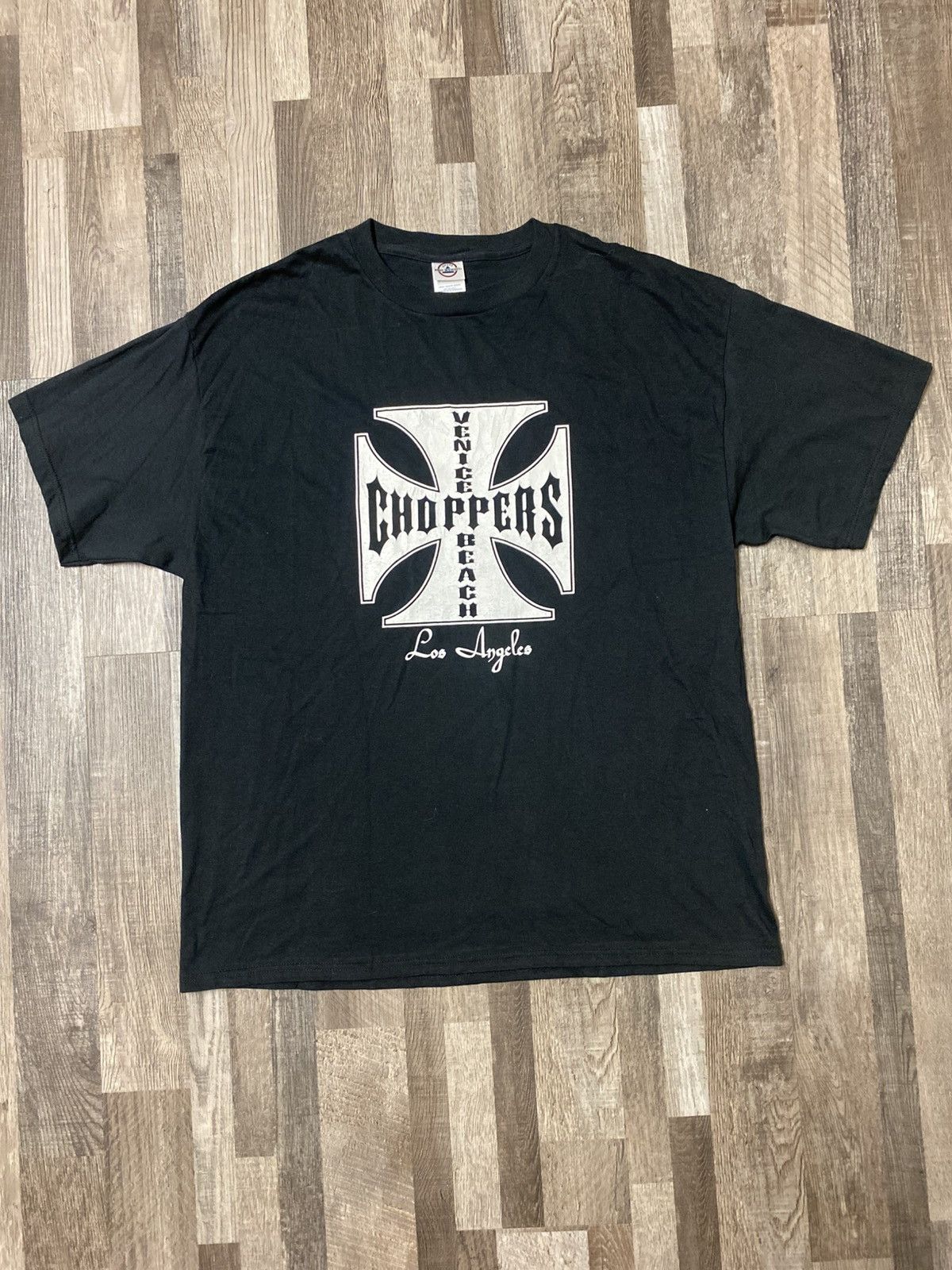 Vintage Choppers Cross Tee T Shirt y2k Los Angeles Venice