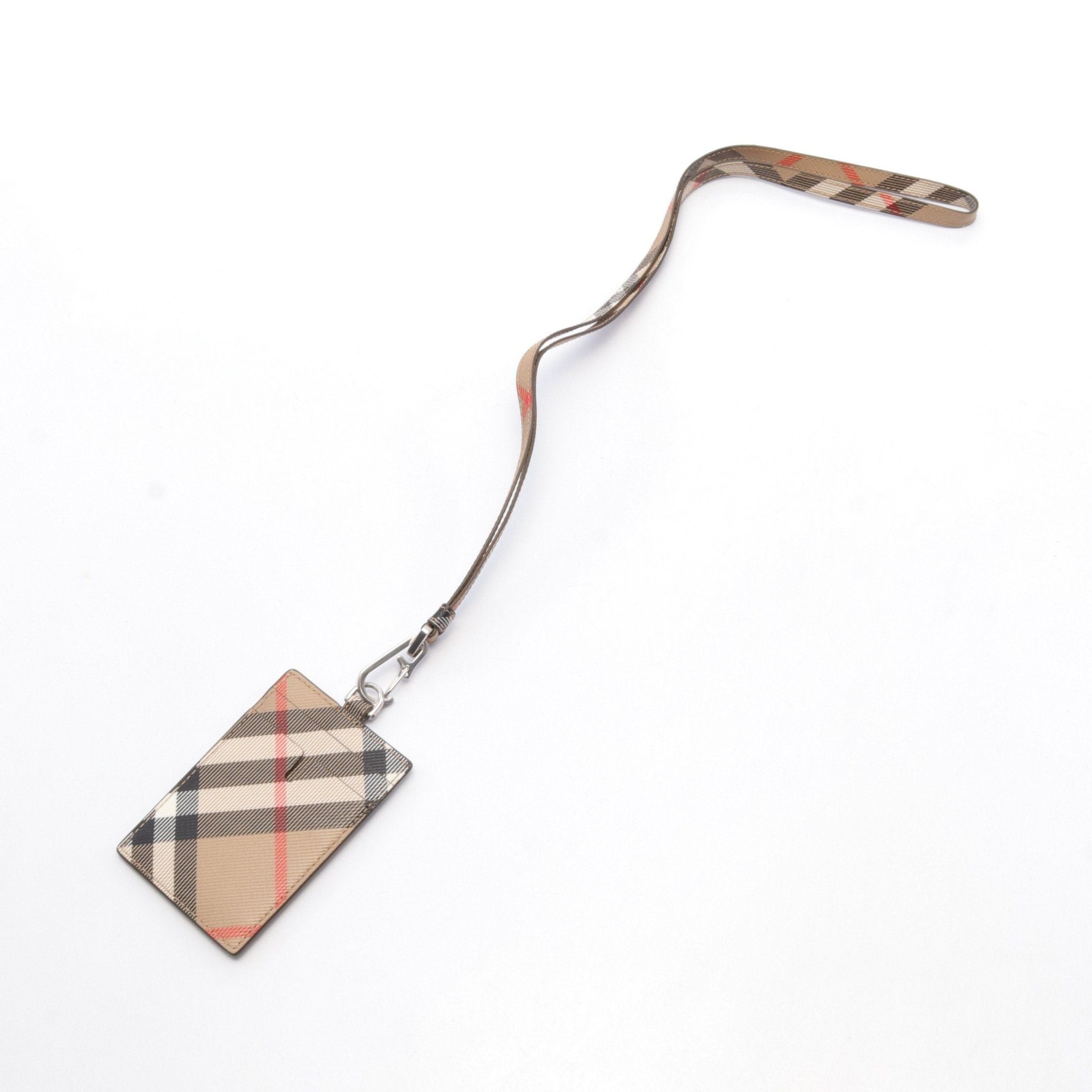 Burberry Burberry Card Case Check Beige Black Multicolor With Neck Strap Size ONE SIZE - 1 Thumbnail