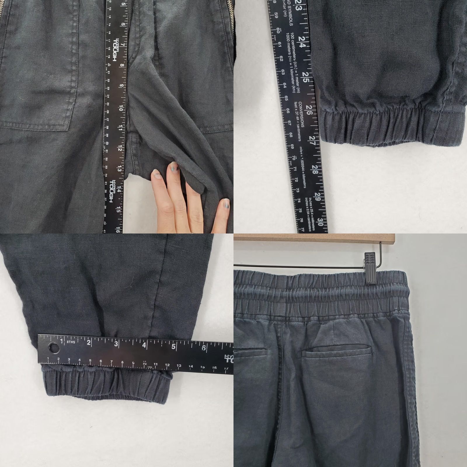 Athleta Athleta Pants Womens 6 Gray Cabo Linen Jogger Elastic Waist Zipper Pockets Cuffed Size 28" / US 6 / IT 42 - 8 Thumbnail