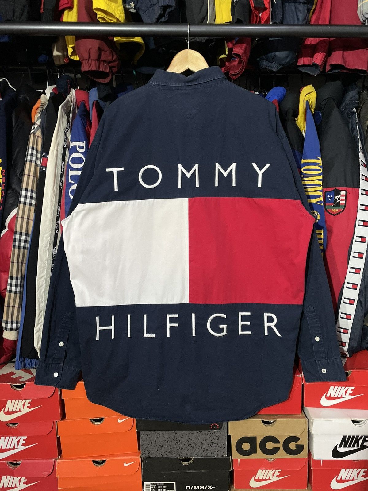 Tommy Hilfiger × Vintage Polo T-shirt Tommy Hilfiger Big Flag 90’s Vintage Size US XL / EU 56 / 4 - 1 Thumbnail