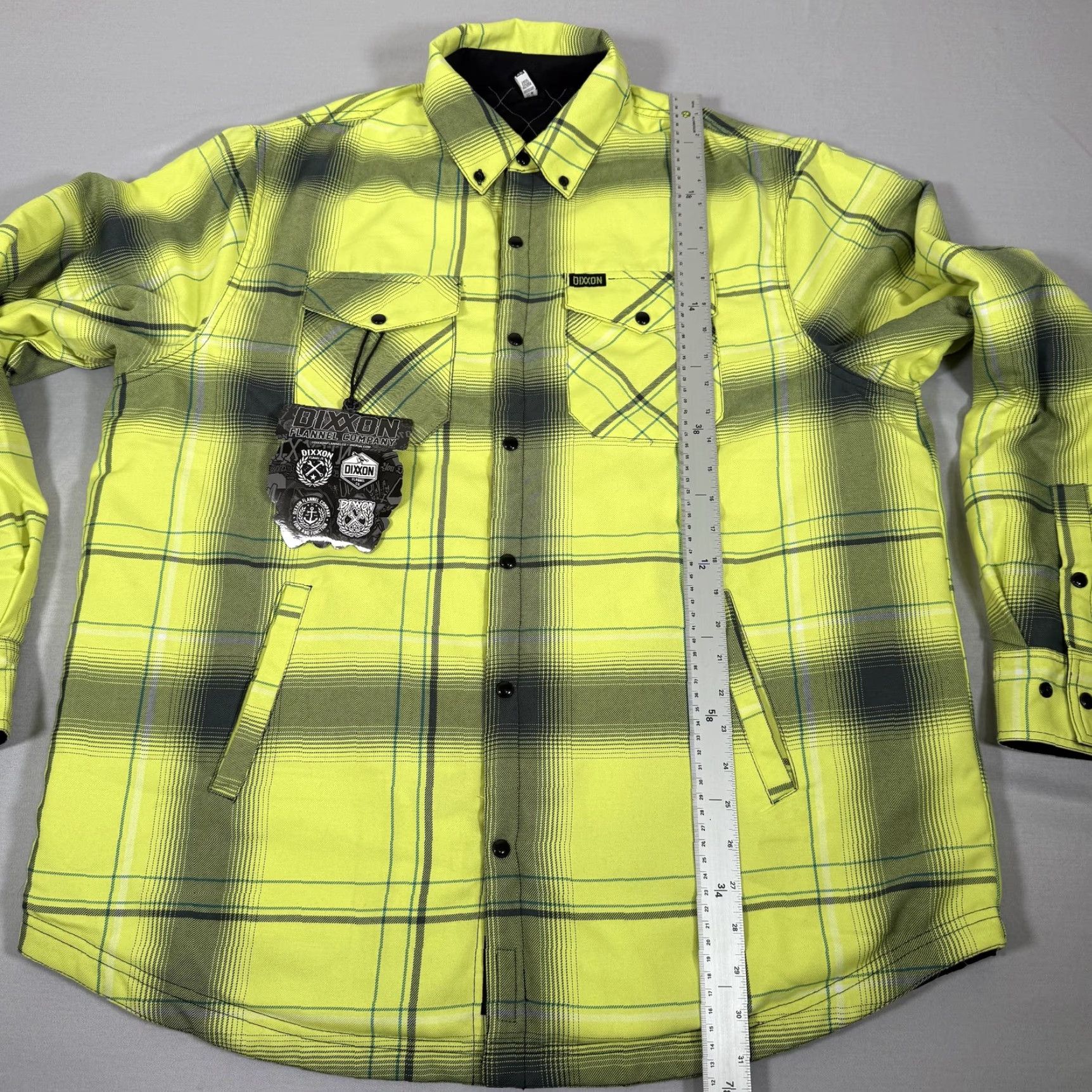 Vintage Dixxon Flannel Jacket Mens XL Reversible Quilted Shirt Plaid Snap Front Button-Down Collar Pockets Biker Outdoor Casual Workwear Size US XL / EU 56 / 4 - 7 Thumbnail