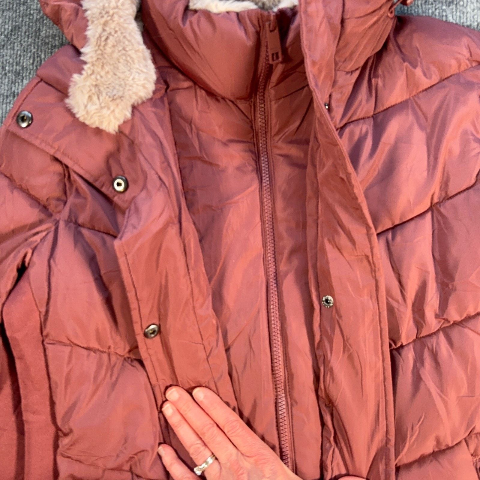 Andrew Marc Andrew Marc Womens Medium Hooded Puffer Coat Mauve Size M / US 6-8 / IT 42-44 - 5 Thumbnail