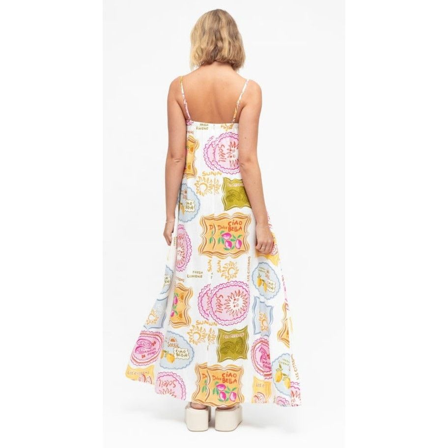 Anthropologie Paper Heart x Anthropologie Citron Soleil Coastal Midi Dress Size XS / US 0-2 / IT 36-38 - 2 Thumbnail