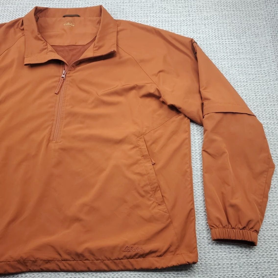 Vintage Cabela's Windcrest 1/2 Zip Pullover Jacket Mens 2XL Orange Zip Off Sleeves Windbreaker Solid Size US XXL / EU 58 / 5 - 2 Thumbnail