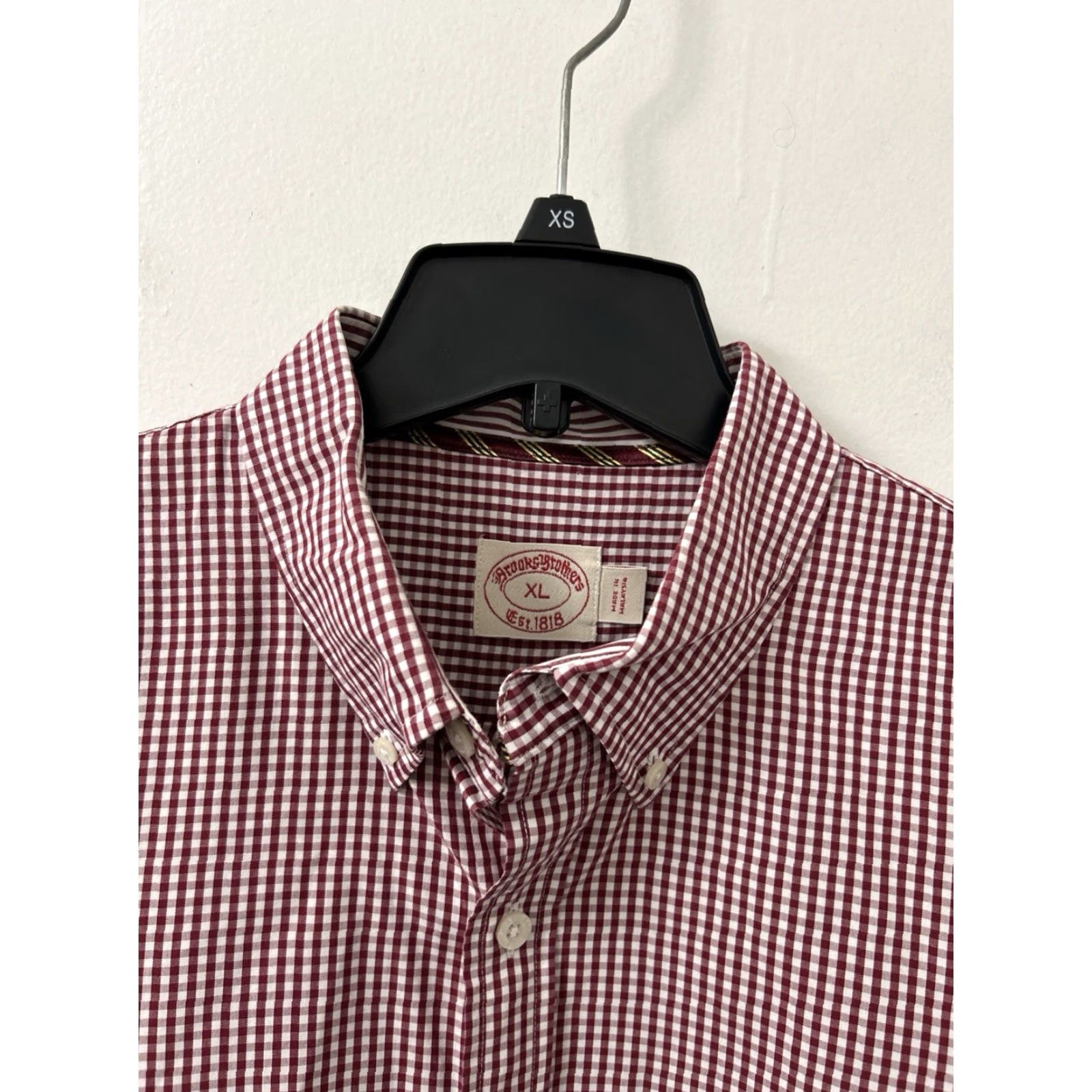 Brooks Brothers Brooks Brothers Shirt Mens XL Red White Plaid Gingham Button Down Long Sleeve Size US XL / EU 56 / 4 - 5 Thumbnail