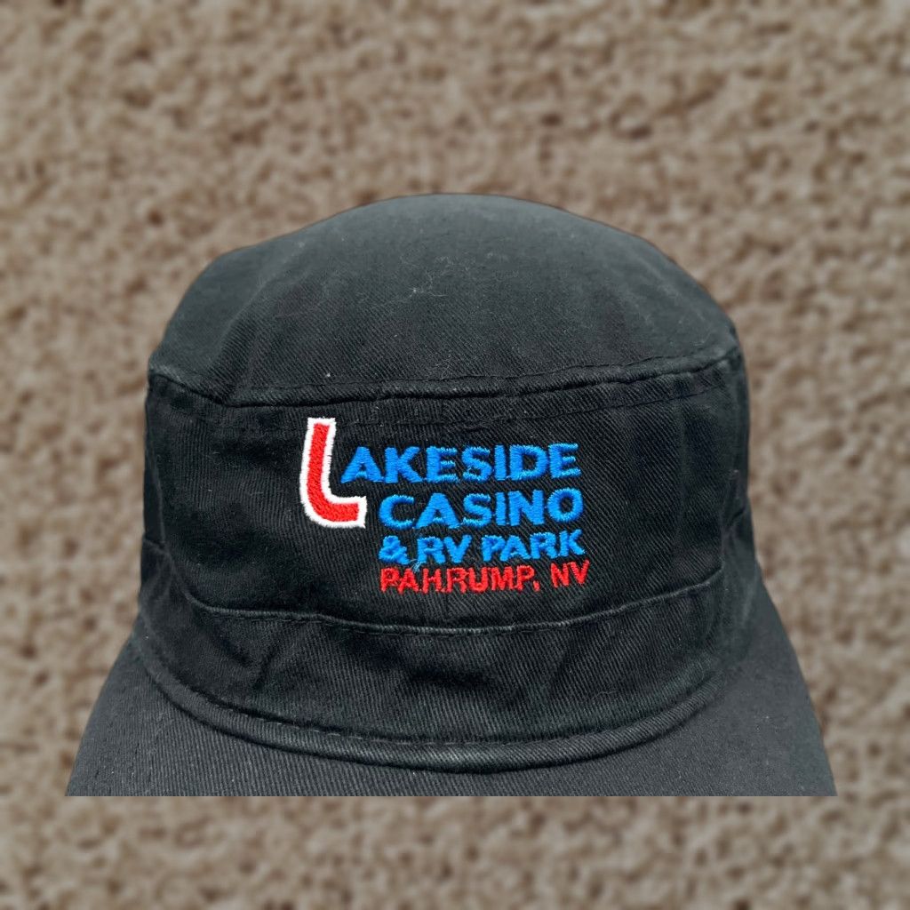 Vintage Lakeside Casino RV Park Army Hat Cap Strap Back Adult One Size Black Cotton Size US M / EU 48-50 / 2 - 1 Thumbnail