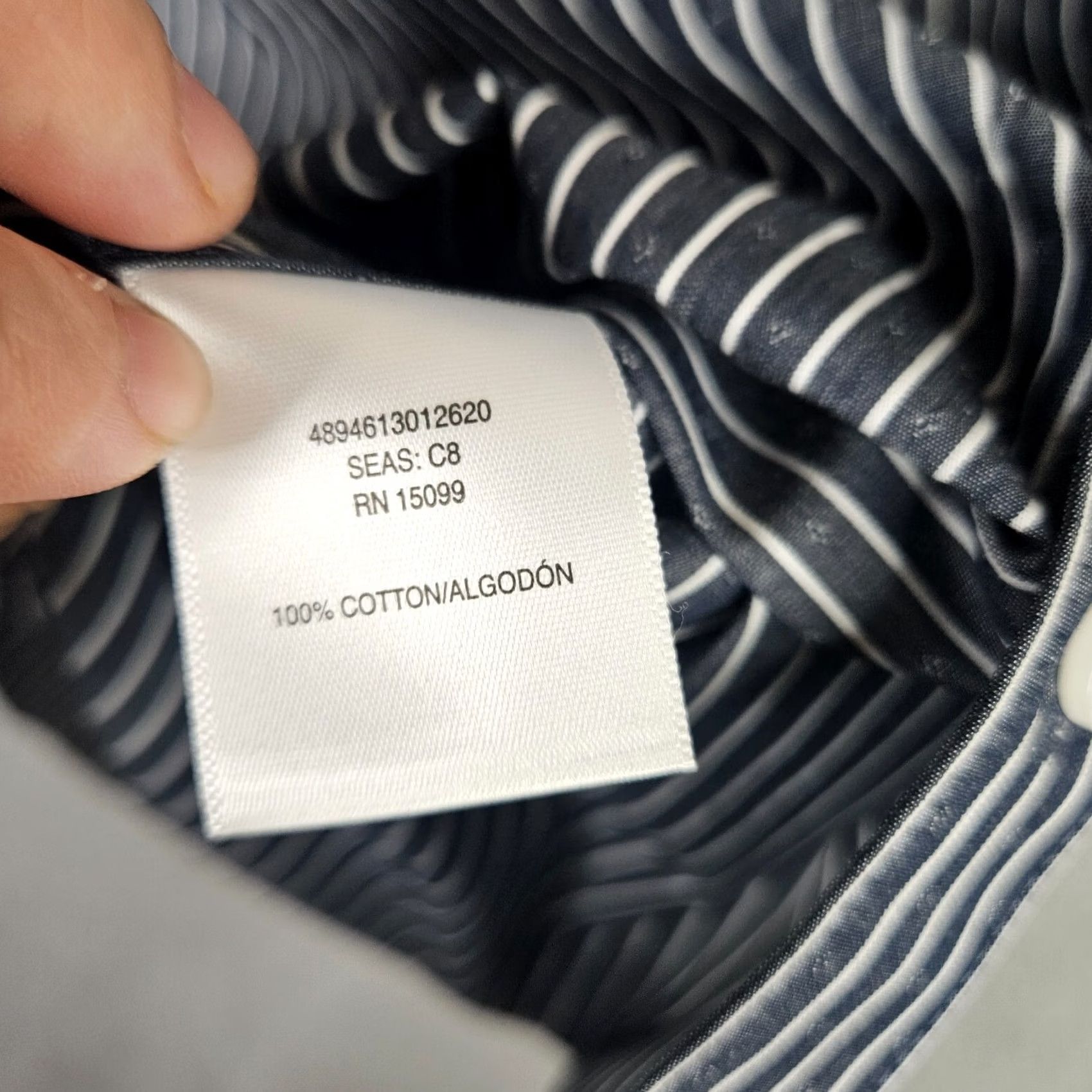 Vintage Structure Slim Fit Men's Gray White Stripes Long sleeve Button up Shirt M Size US M / EU 48-50 / 2 - 7 Thumbnail