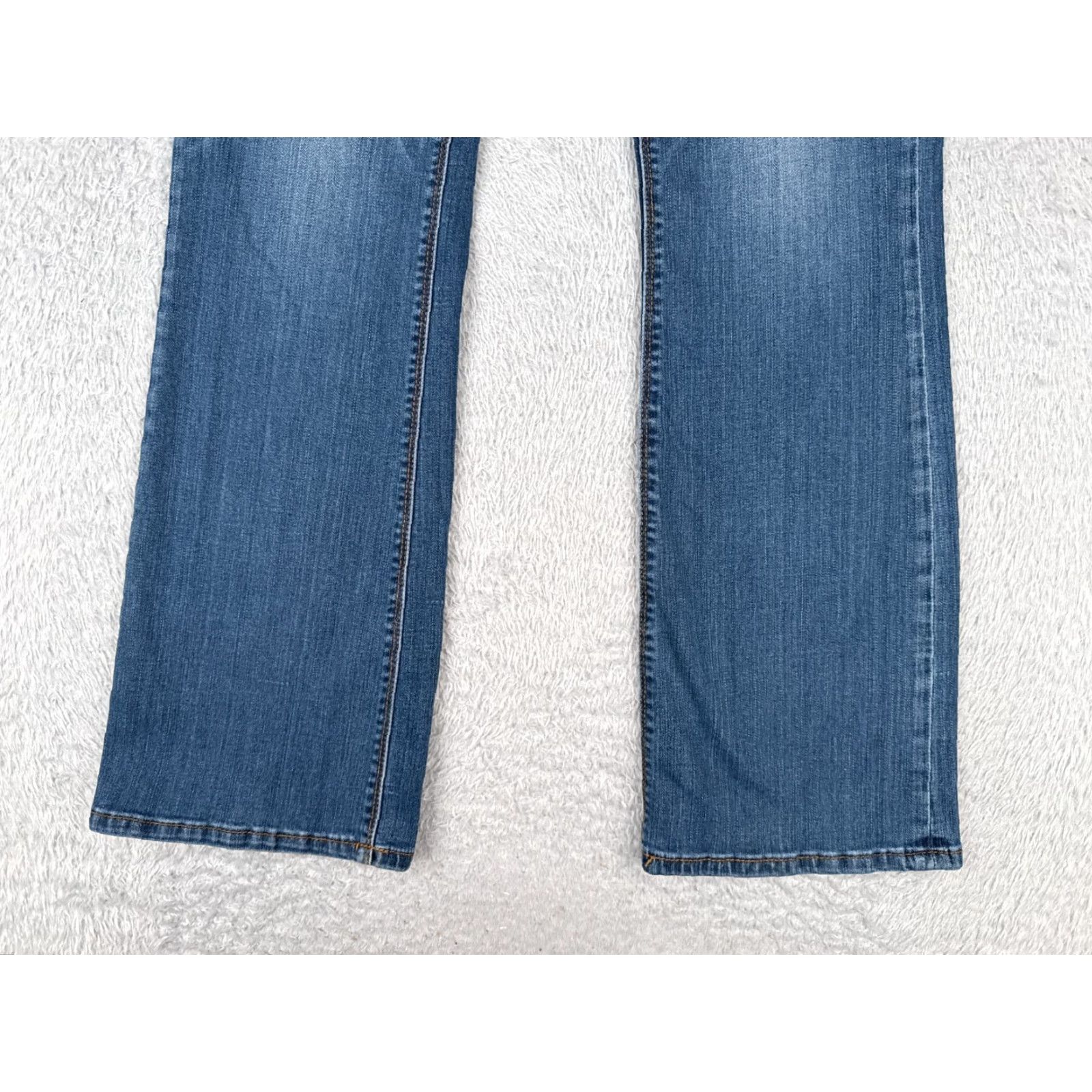 Vintage Seven7 Women's Slim Bootcut Jeans 14 Blue Denim Cotton Blend Low Rise Authentic Designer 2000s Size 36" / US 14 / IT 50 - 2 Thumbnail