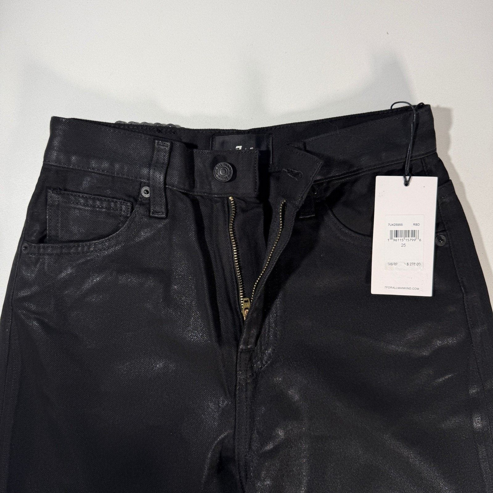 7 For All Mankind 7 For All Mankind Ankle Bow Tie Coated Pants US Size 2 Size 25" / US 0 / IT 36 - 8 Thumbnail