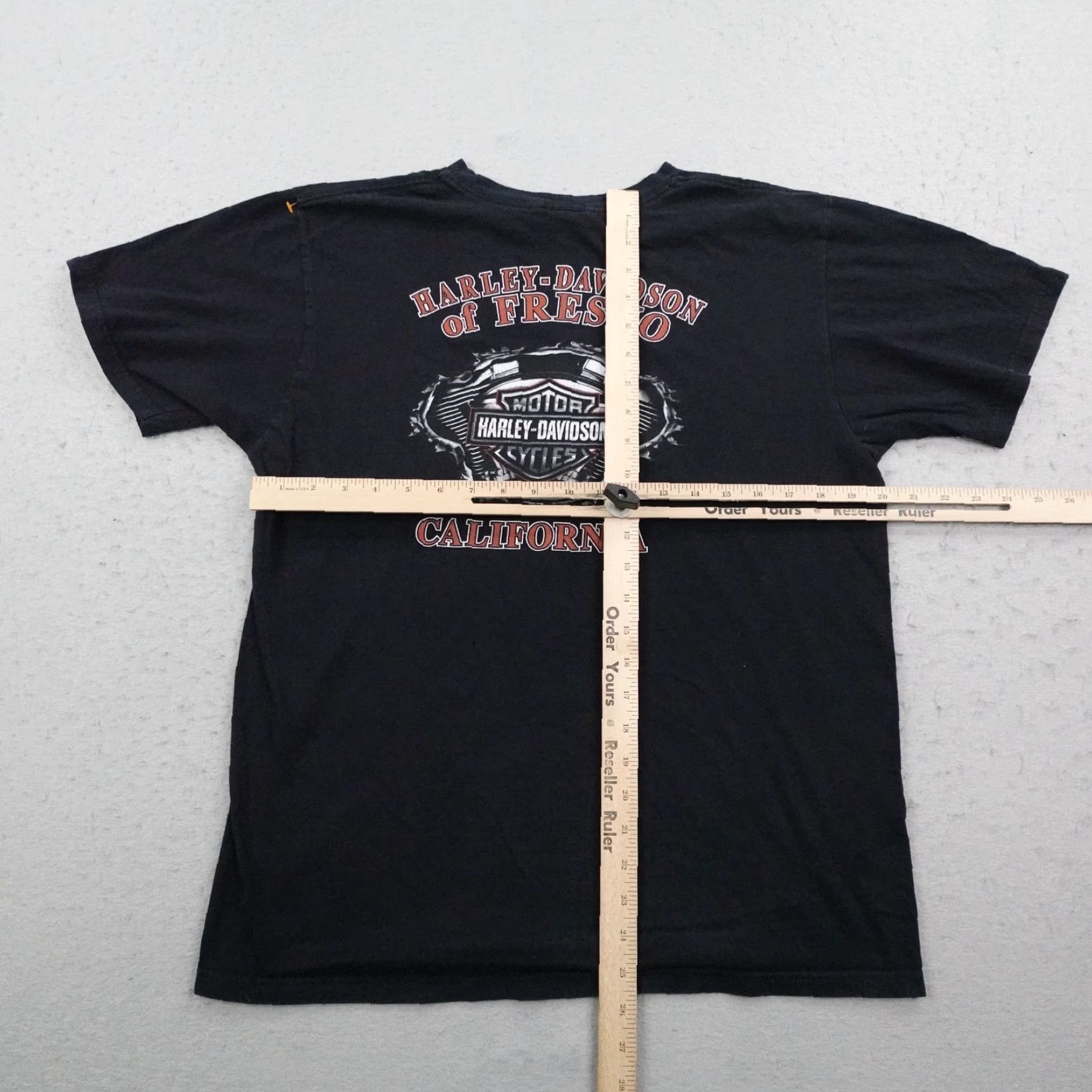 Harley Davidson Harley-Davidson Shirt Mens Large Black Fresno California Wings Motorcycles Biker T-Shirt Short Sleeve Graphic Print Crew Neck Cotton Size US L / EU 52-54 / 3 - 5 Thumbnail