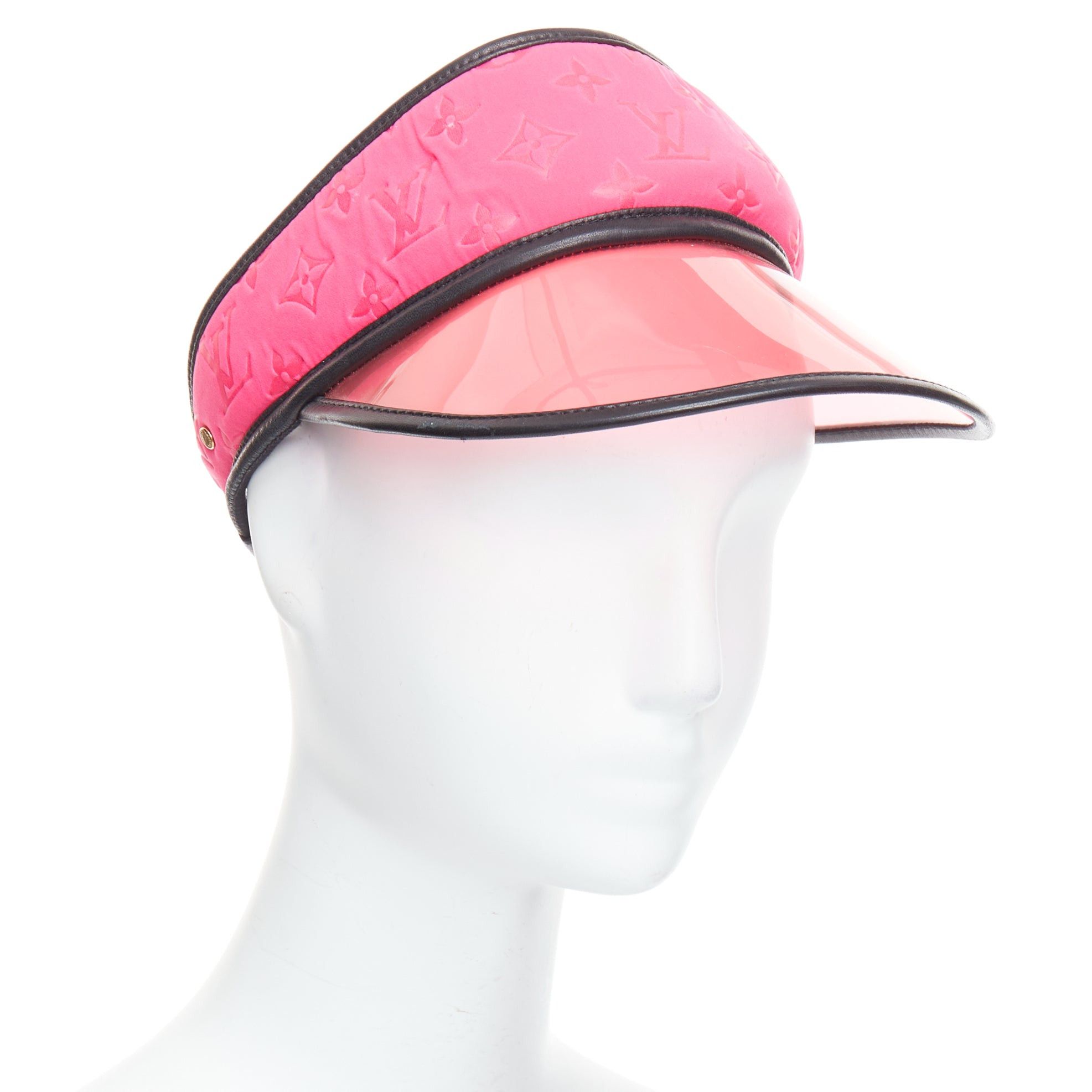 Louis Vuitton LOUIS VUITTON pink neoprene LV monogram PVC leather trim visor Size ONE SIZE - 1 Thumbnail