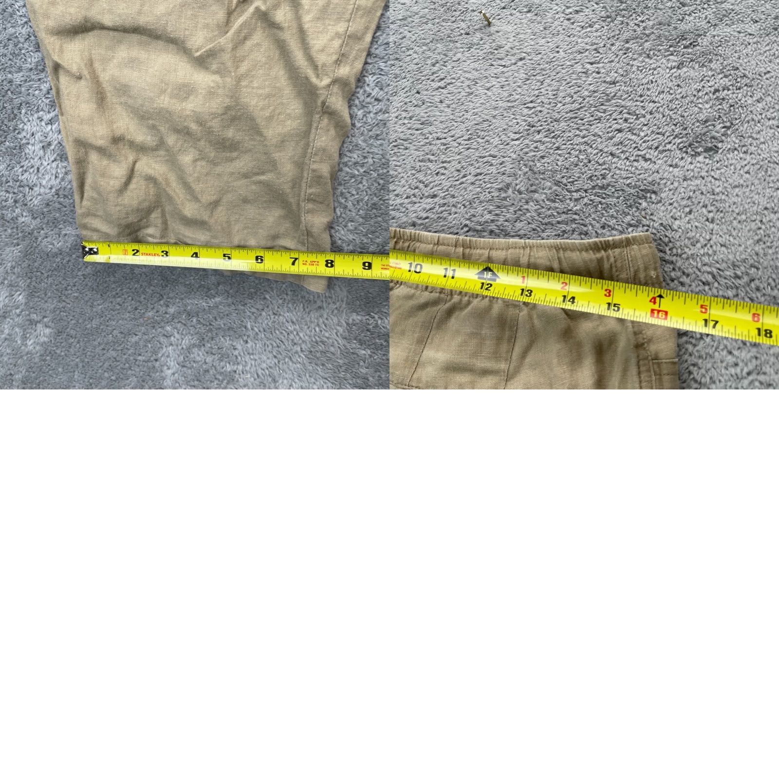Vintage Caribbean Linen Pants Mens Beige Cargo Straight Leg Resort Wear 36x29 Casual Travel Summer Breathable Comfort Pockets Size US 36 / EU 52 - 8 Thumbnail