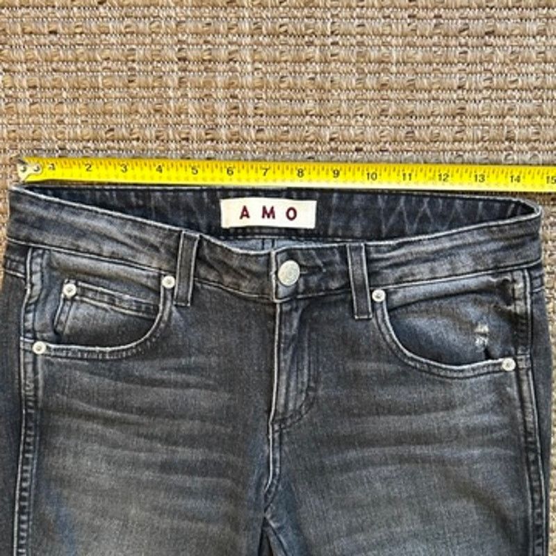 AMO AMO Denim Twist Zip Skinny Jeans in Smoke — Size 26 Size 26" / US 2 / IT 38 - 6 Thumbnail