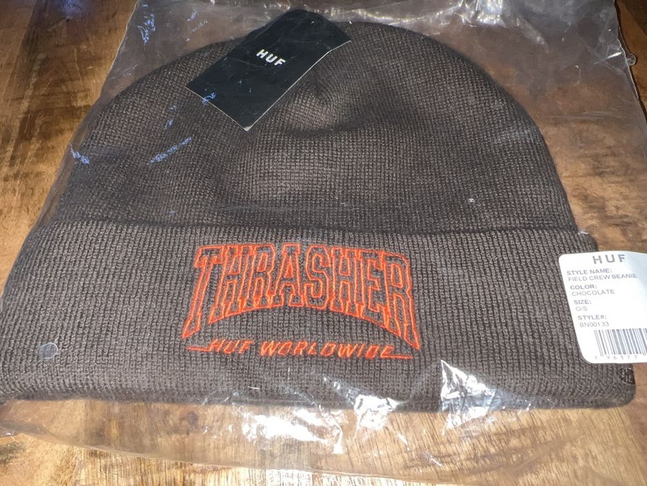 Thrasher Thrasher x HUF Chocolate Skate Goat Beanie NWT RARE | Grailed