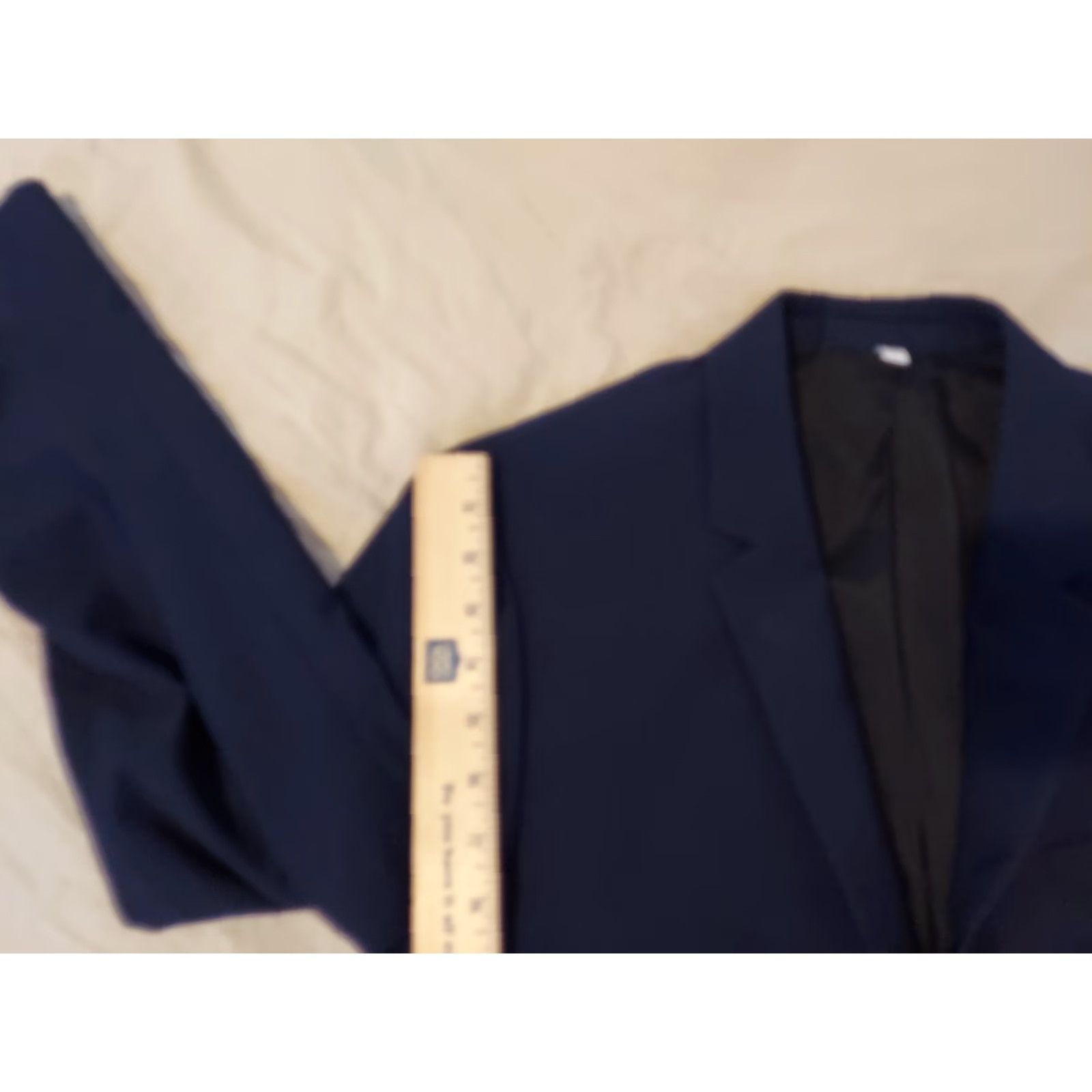 Express Express Wool Blazer 2 Piece Suit Navy Blue 38S Mens Size 38R - 3 Thumbnail