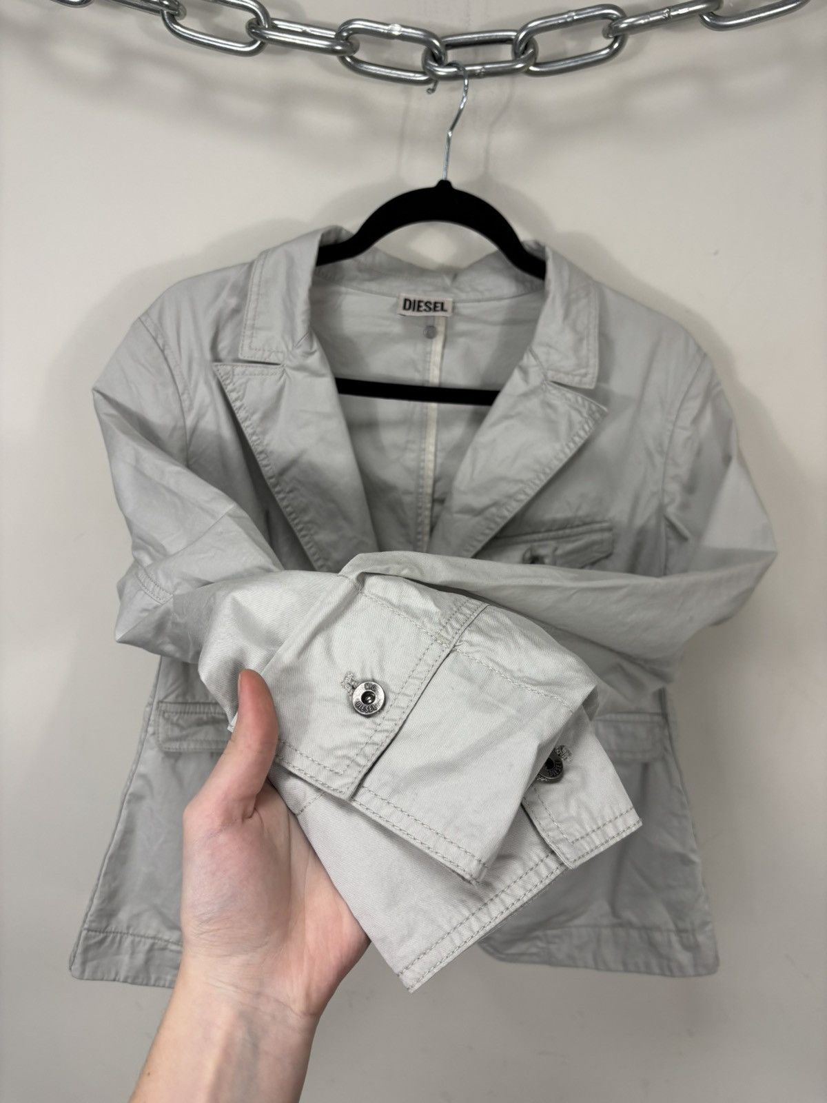Diesel Diesel G-Velka NWT Women’s Grey Avant Garde Blazer Jacket Size L / US 10 / IT 46 - 12 Thumbnail