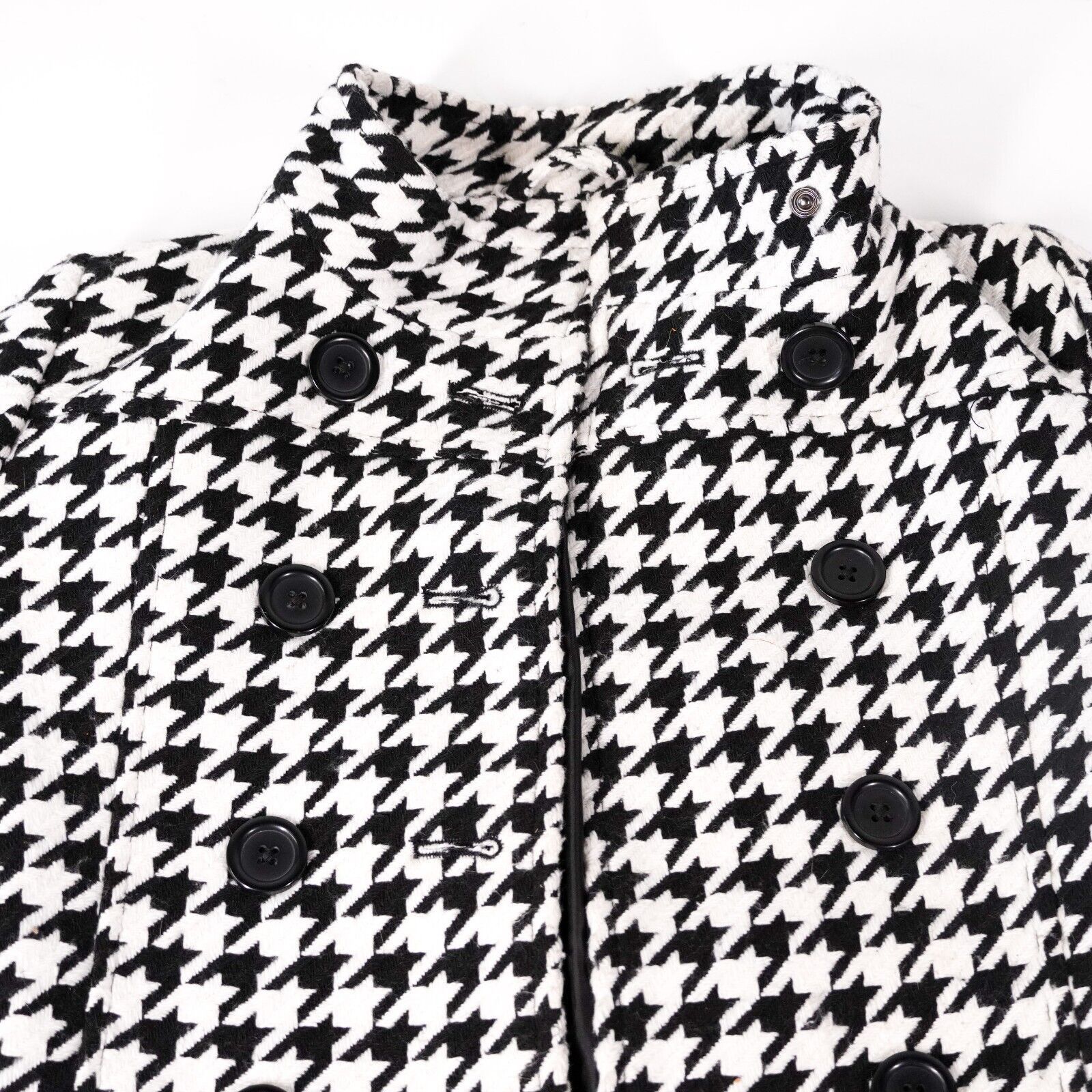 George George Houndstooth Winter Jacket Button Trench Pea Coat Med Size M / US 6-8 / IT 42-44 - 4 Thumbnail