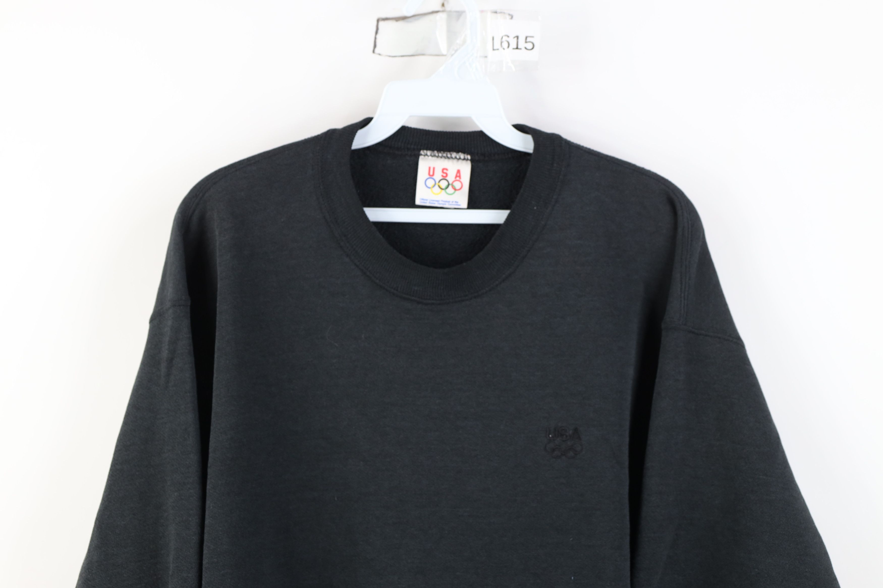 Vintage Vintage 90s USA Olympics Crewneck Sweatshirt Black USA Size US L / EU 52-54 / 3 - 2 Thumbnail