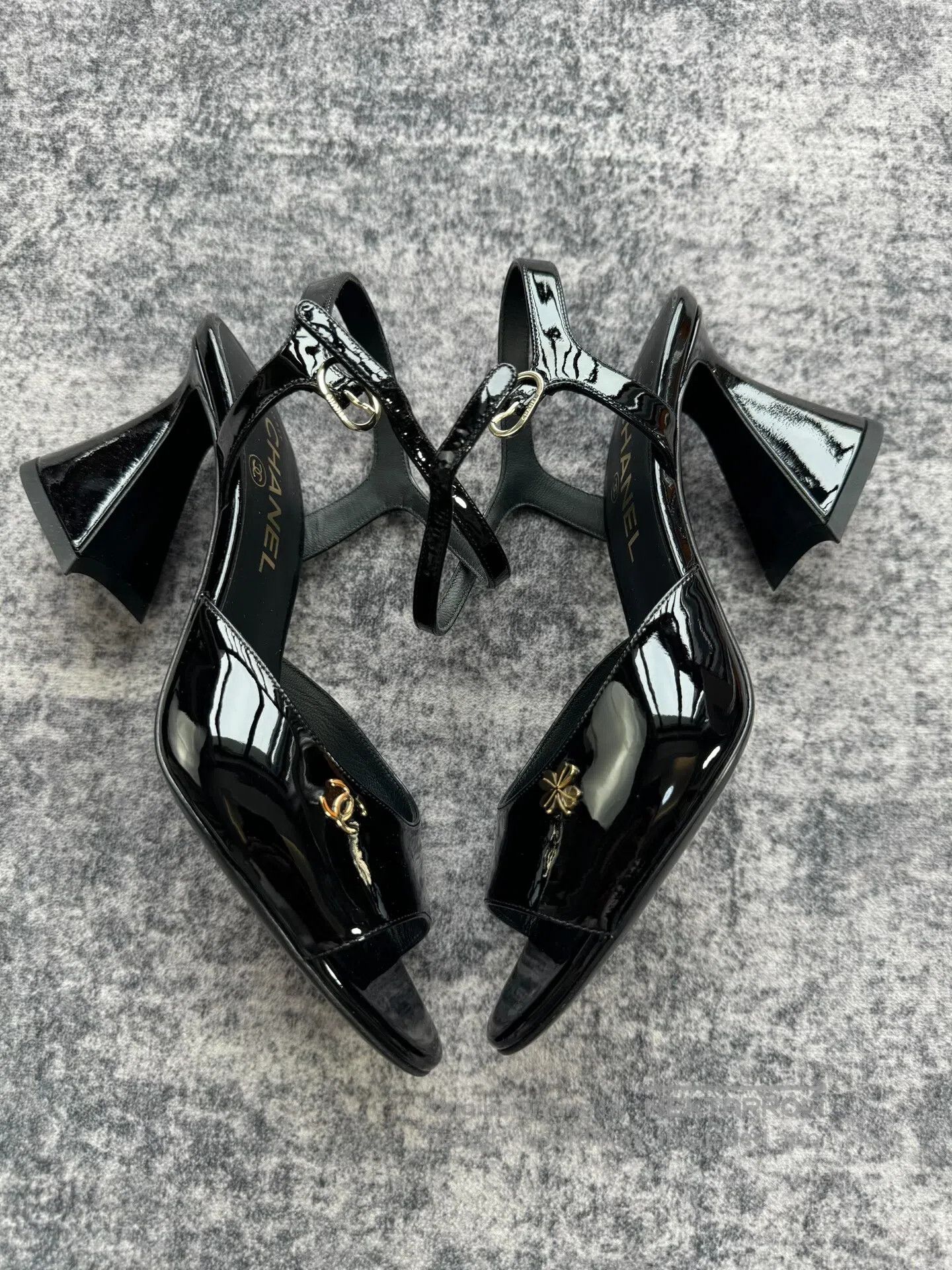 Chanel Chanel Black Patent Leather Peep-Toe High Heels| Size US 6.5 / IT 36.5 - 5 Thumbnail