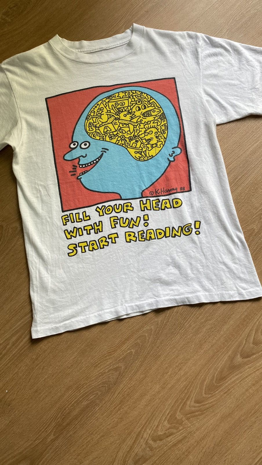 Keith Haring × Vintage VERY RARE! Vintage 1988 Keith Haring Art Museum Pop Art Size US M / EU 48-50 / 2 - 2 Thumbnail
