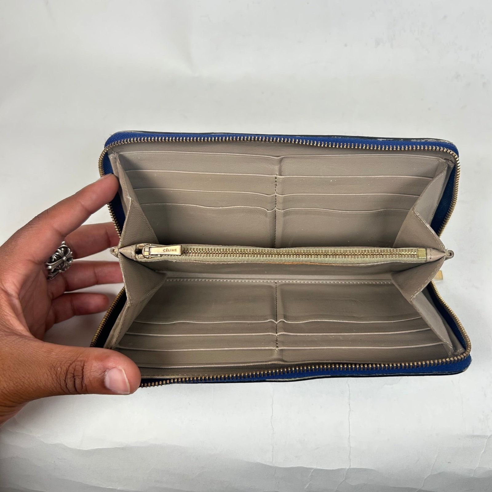 Celine Celine Blue Leather Continental Wallet Size ONE SIZE - 3 Thumbnail