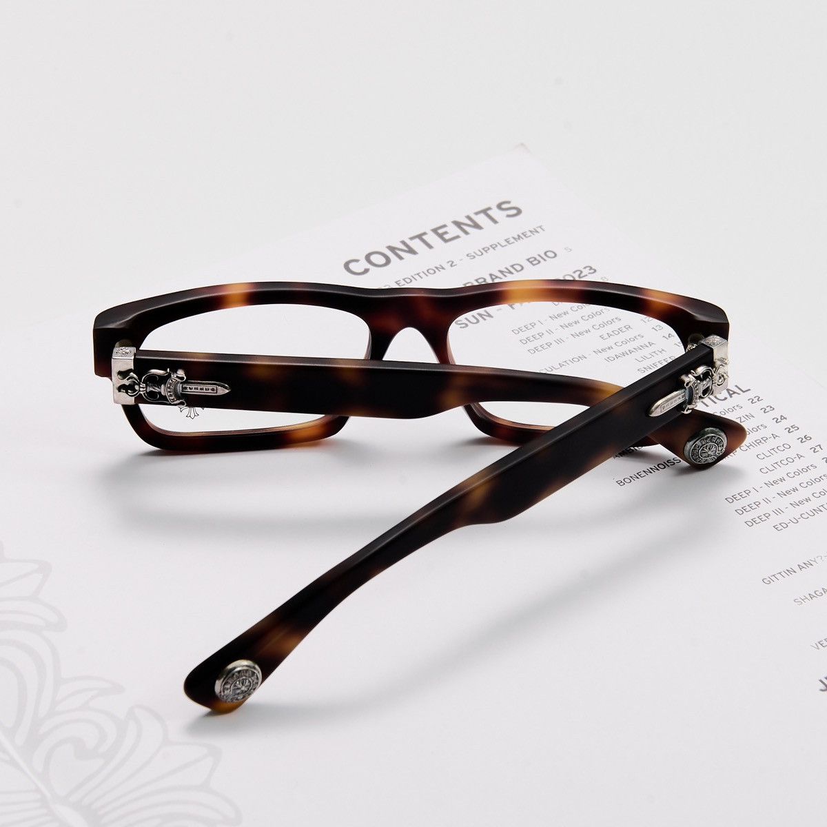 Chrome Hearts CHROME HEARTS INFLATABLE DATE - A MATTE BUTTERSCOTCH TORTOISE GLASSES Size ONE SIZE - 7 Thumbnail