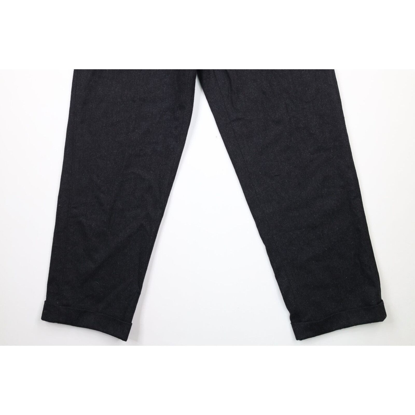 Vintage Vintage 30s Heavyweight Wool Pleated Cuffed Wide Leg Pants Size US 30 / EU 46 - 4 Thumbnail