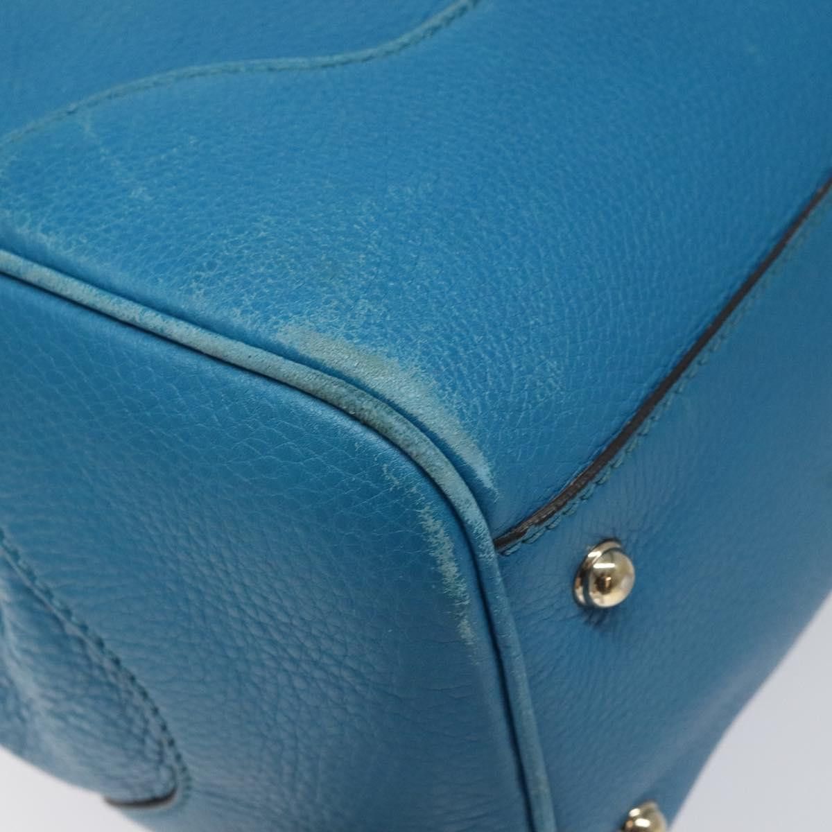 Gucci GUCCI Bamboo Hand Bag Leather Blue Gold Size ONE SIZE - 14 Thumbnail