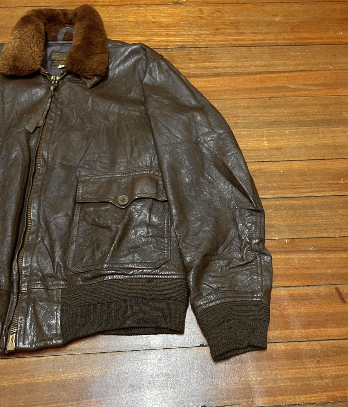 Willis & Geiger Vintage Willis Geiger US Navy G-1 Leather Jacket 1990s Size US L / EU 52-54 / 3 - 6 Thumbnail