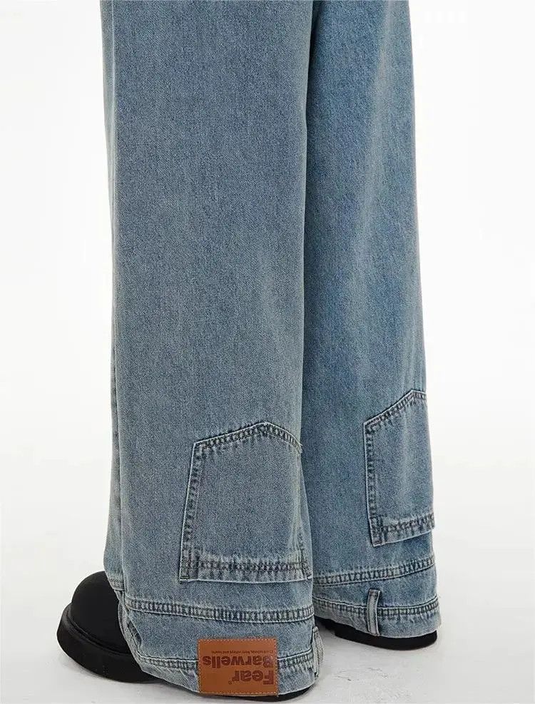 Japanese Brand × Jean Retro washed wide leg inverted jeans Size US 32 / EU 48 - 2 Thumbnail