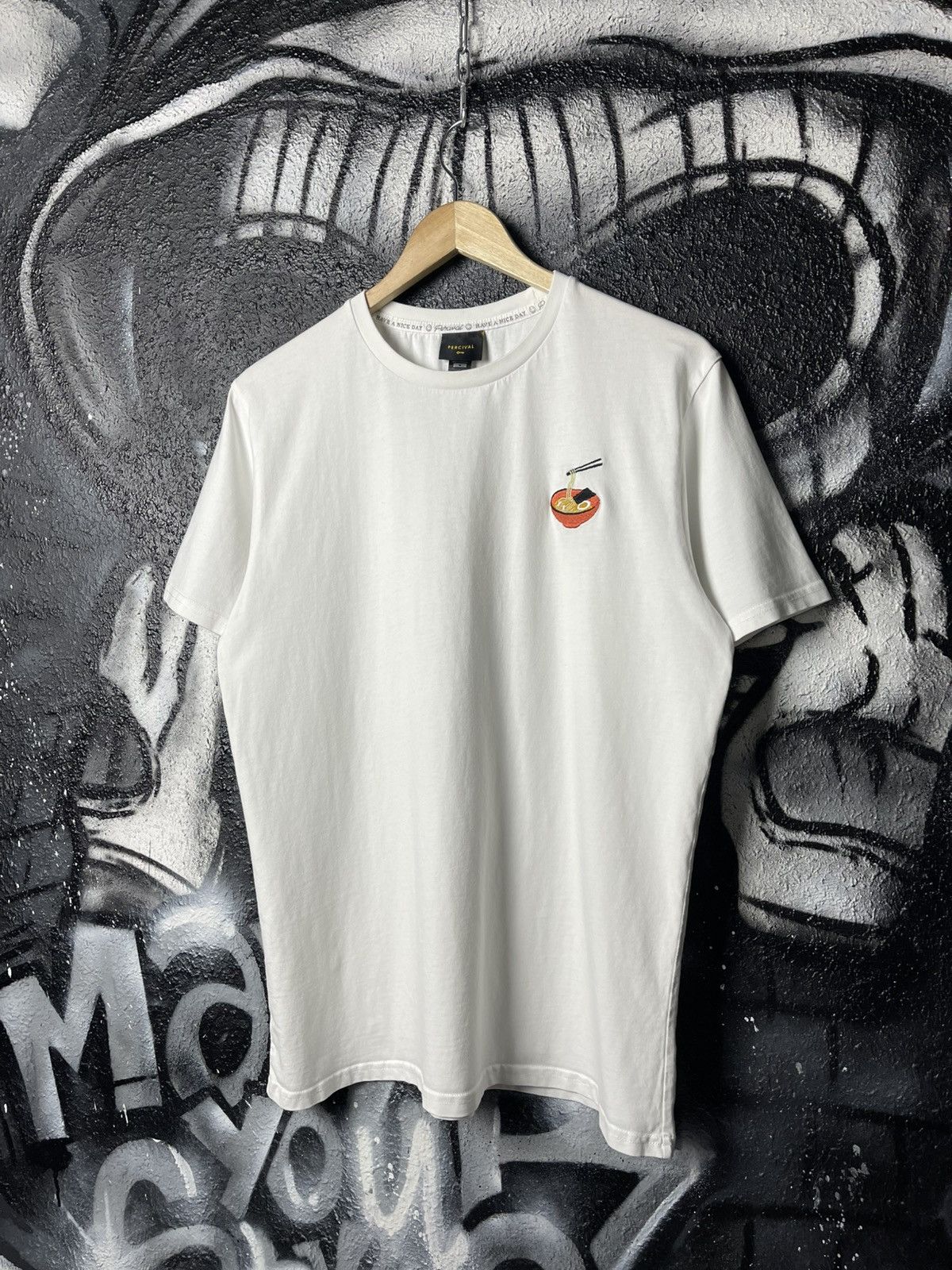 Percival Percival Embroidered Ramen White T-Shirt Men’s Size M Size US M / EU 48-50 / 2 - 1 Thumbnail