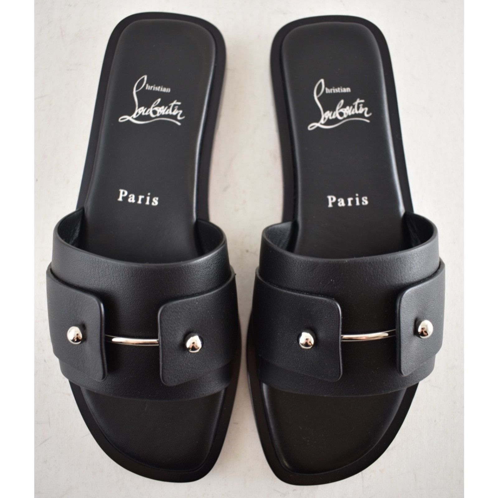 Christian Louboutin Christian Louboutin Chambelimule Flat Black Slide Sandal 35 Size US 4 / IT 34 - 11 Thumbnail