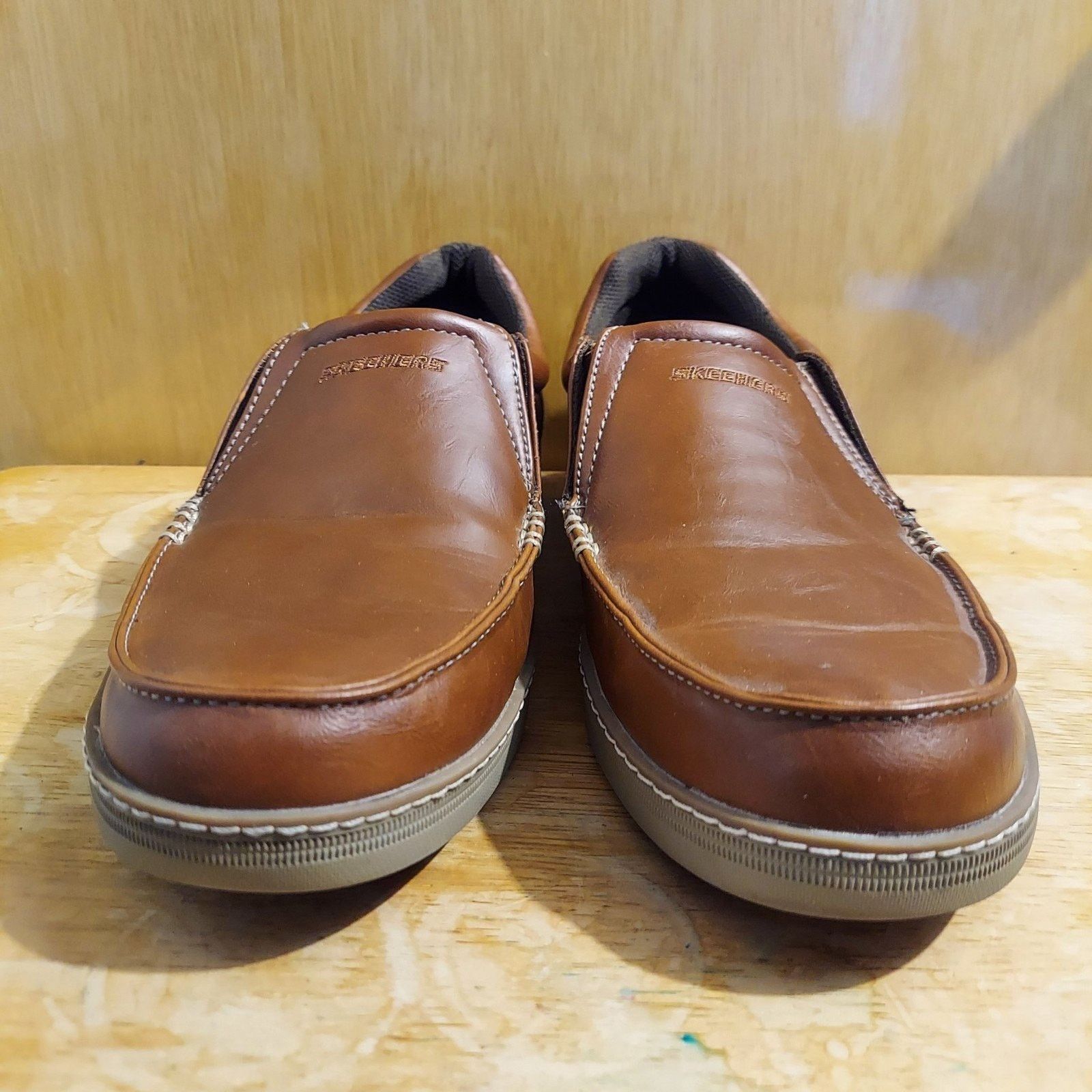 SKECHERS Skechers Helmer Edmon 75271 Men's US 9.5 Brown Loafer Shoes Size US 9.5 / EU 42-43 - 4 Thumbnail