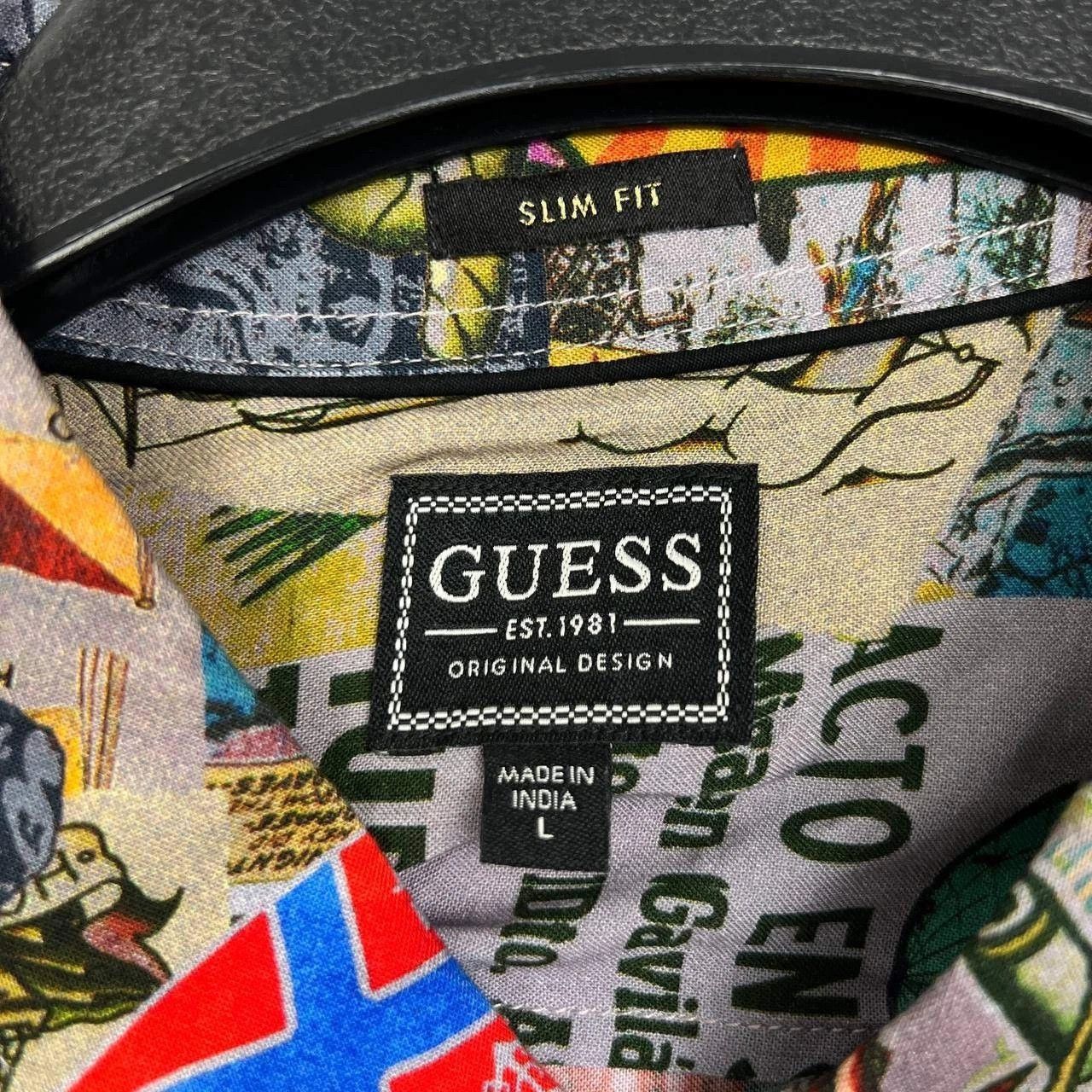 Guess Guess Button Up Shirt Men Tattoo Nautical Hawaiian New L Size US L / EU 52-54 / 3 - 7 Thumbnail