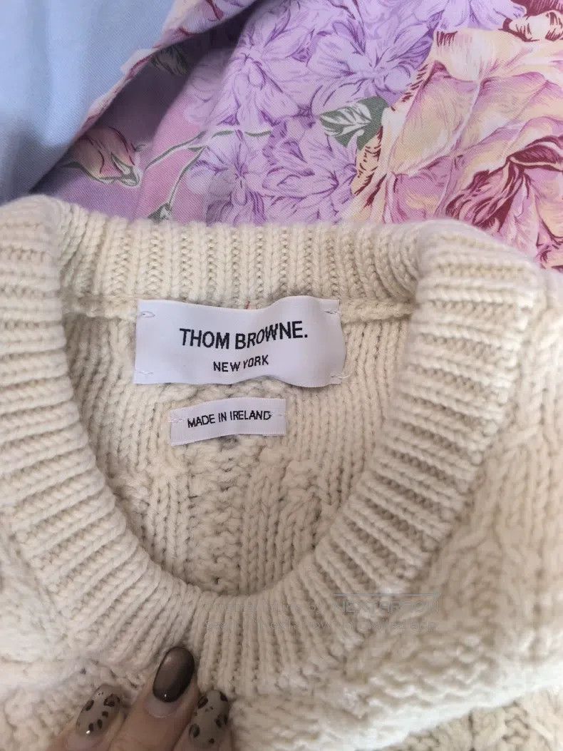 Thom Browne Thom Browne Cream Pure Wool Classic Sweater Size US XXS / EU 40 - 2 Thumbnail