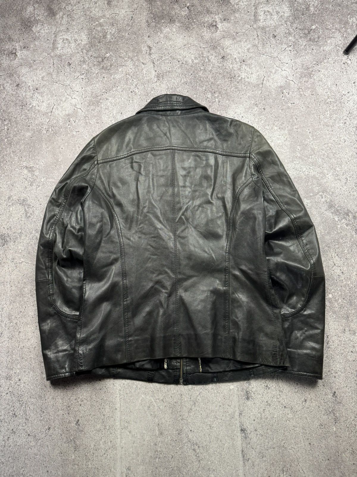 Japanese Brand FADED CROPPED AVANT GARDE LEATHER JACKET OWENS STYLE Y2K Size US S / EU 44-46 / 1 - 10 Thumbnail