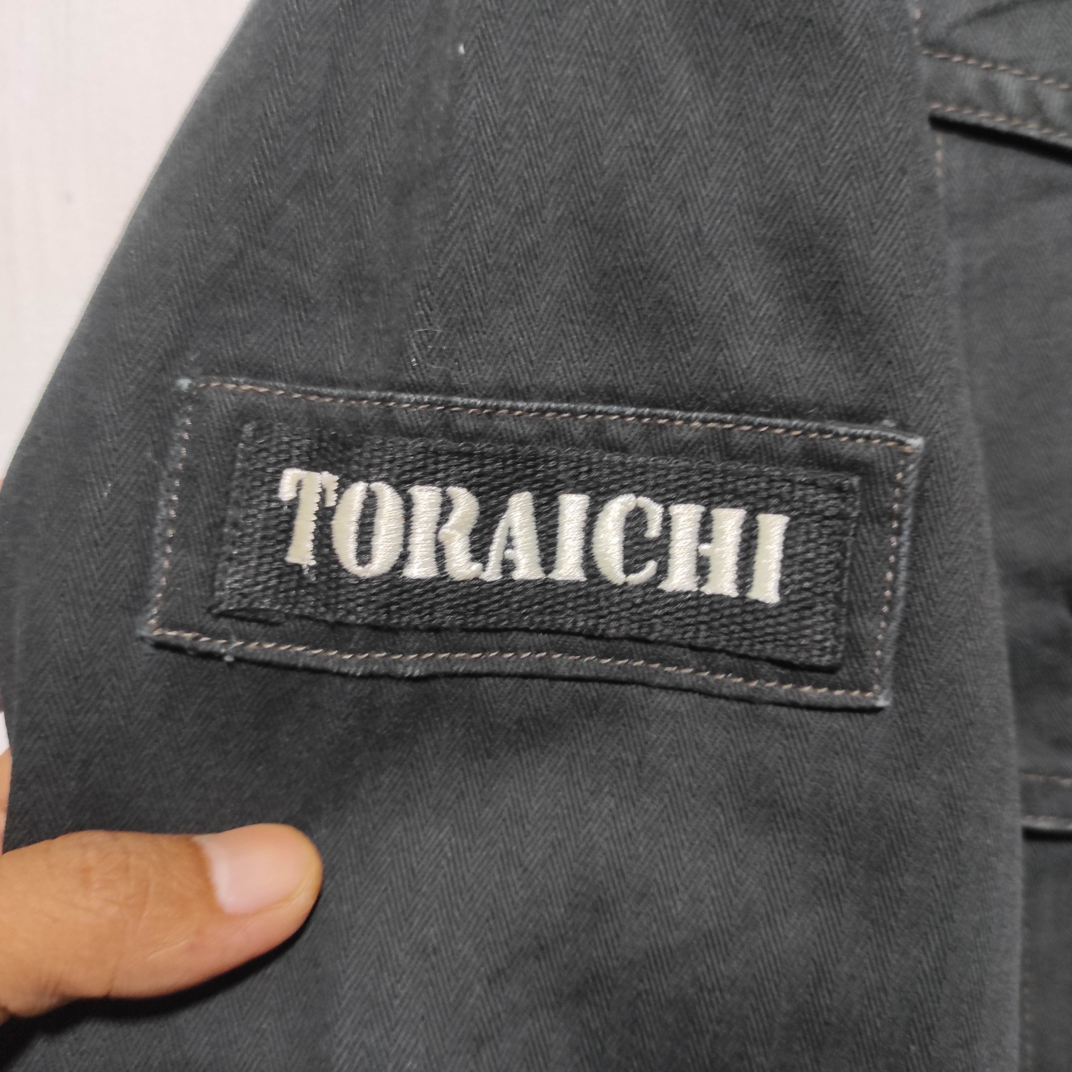 Vintage Vtg Distressed Tora by Toraichi Tactical Denim Jacket Racer Size US L / EU 52-54 / 3 - 6 Thumbnail