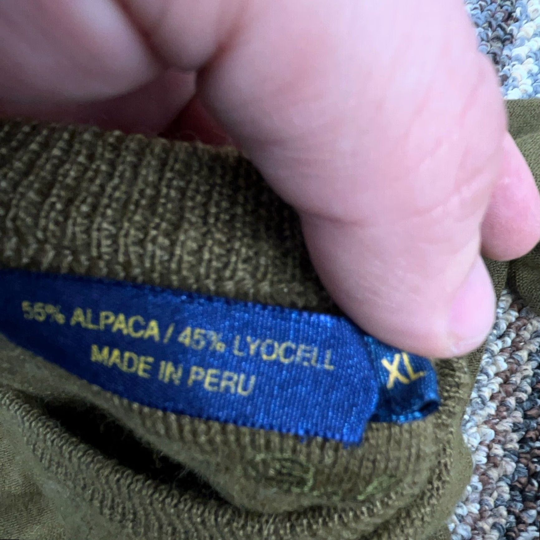 Olive Stephen Gold Men's Sweater XL Green Alpaca Lyocell Crew Neck Pullover Knit Casual Outdoor 90s? Size US XL / EU 56 / 4 - 3 Thumbnail