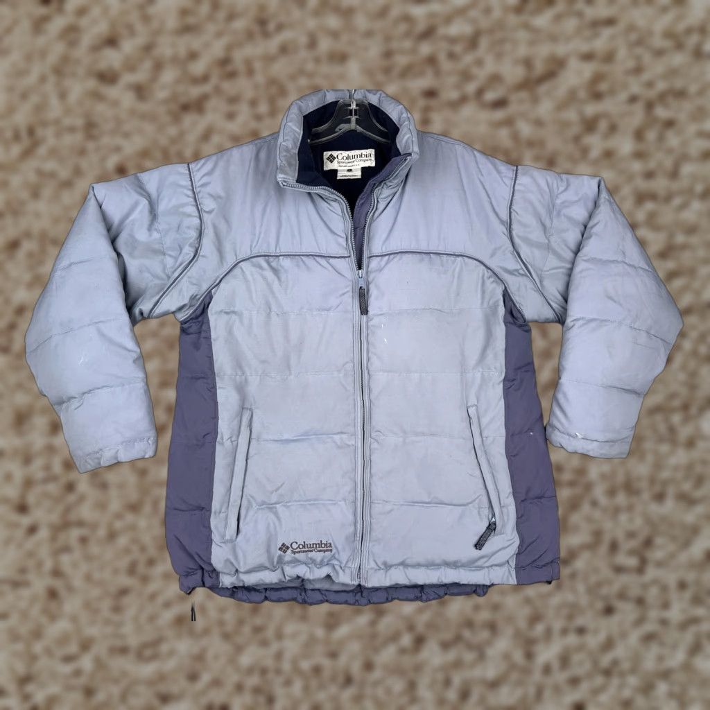 Vintage Columbia Sportswear Jacket Womens Large Gray Puffer Insulated Fleece Lined Mid-Length Zip Pockets Quilted Full Zip Size L / US 10 / IT 46 - 1 Thumbnail