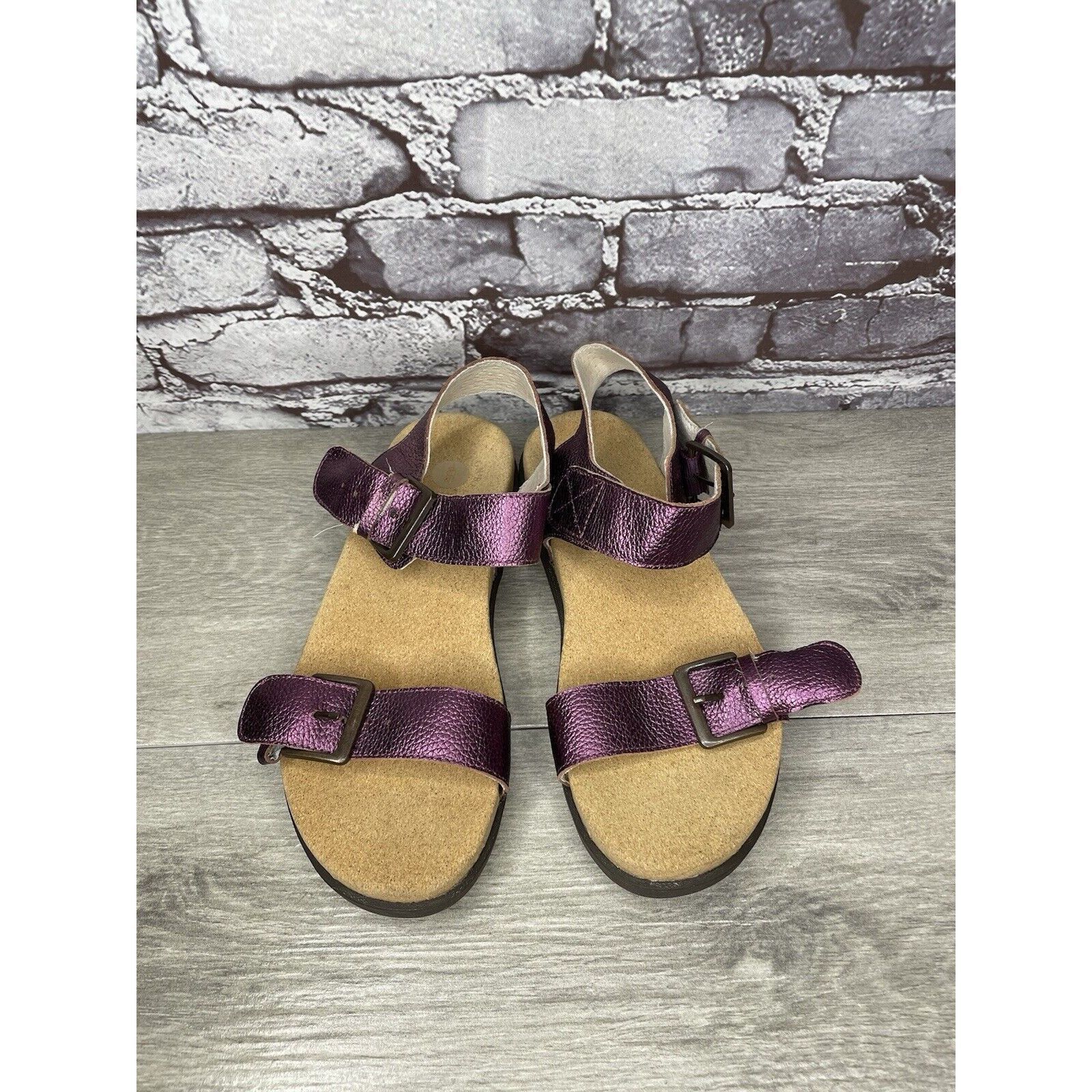 Other Revitalign Metallic Purple Adjustable Buckle Slip On Sandal Size US 7 / IT 37 - 19 Thumbnail