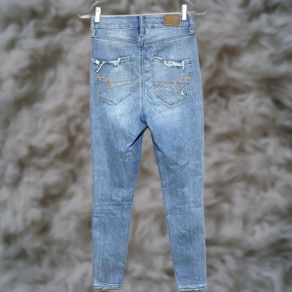 American Eagle Outfitters VINTAGE American Eagle Curvy Highest Rise Legging Jeans Womens 4S Stretch Distressed Y2K Grunge Punk Rock Jeans Womens XS? Size 27" / US 4 / IT 40 - 1 Thumbnail