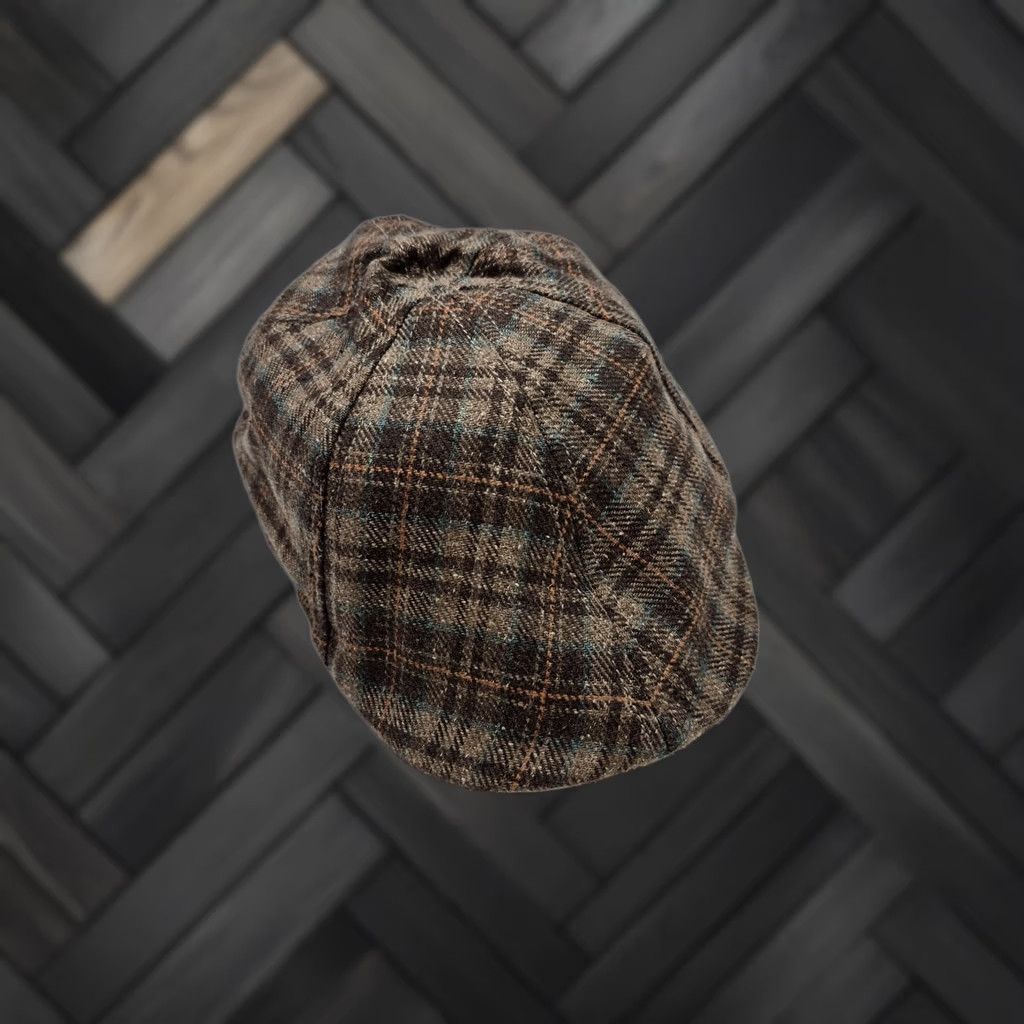 Stetson Stetson Newsboy Cap Mens Large Brown Plaid Silk Tweed Sun Guard UV Protection Listed Cap Size ONE SIZE - 1 Thumbnail